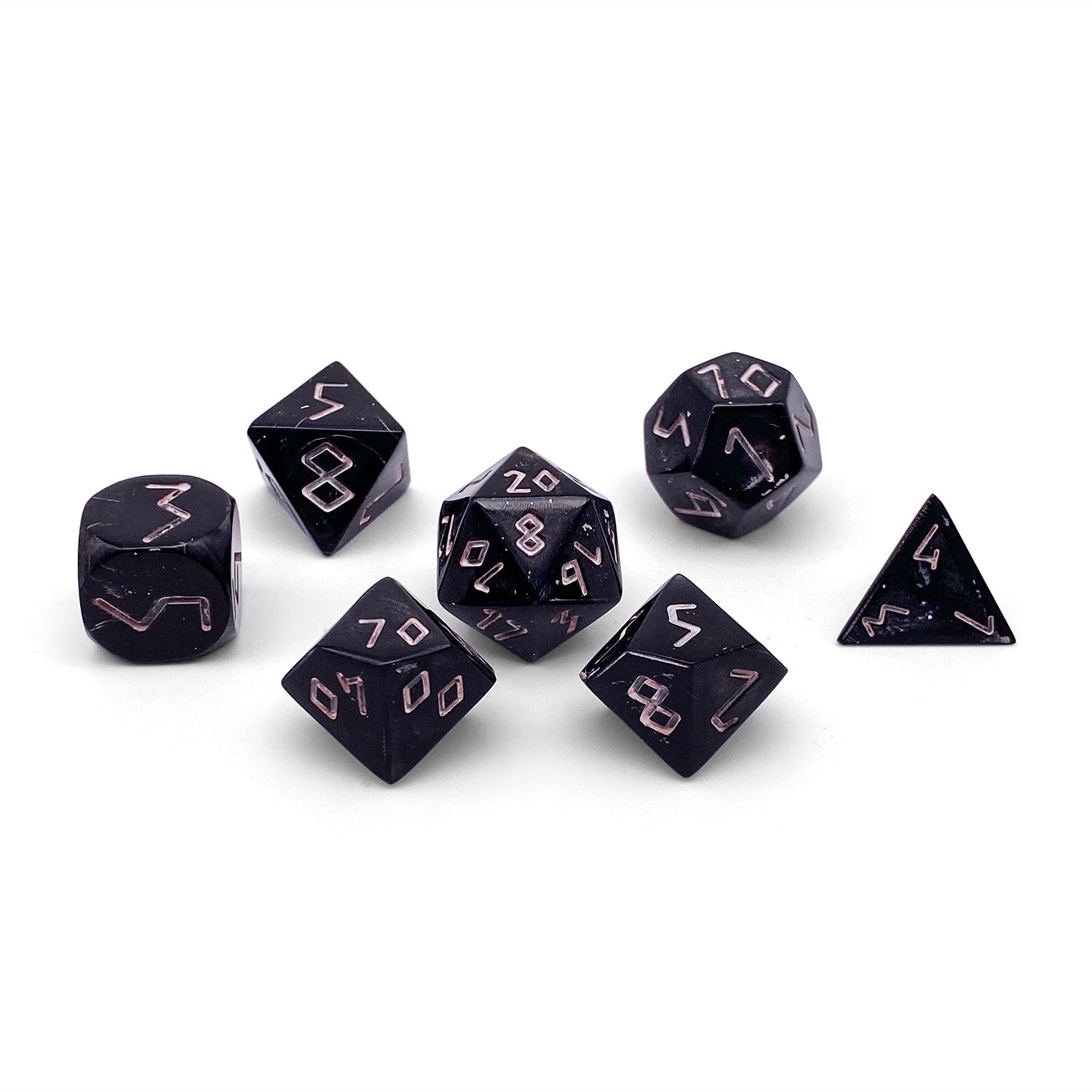 Gabon Ebony - 7 Piece RPG Wooden Dice Set-Dice-Norse Foundry-Norse Foundry-wood dice set-dungeons & dragons-d&d dice set-rpg dice set-wood dice set-d&d-perfect for tabletop rpgs