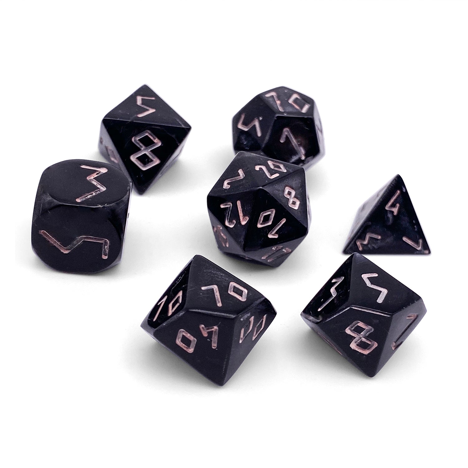 Gabon Ebony - 7 Piece RPG Wooden Dice Set-Dice-Norse Foundry-Norse Foundry-wood dice set-dungeons & dragons-d&d dice set-rpg dice set-wood dice set-d&d-perfect for tabletop rpgs