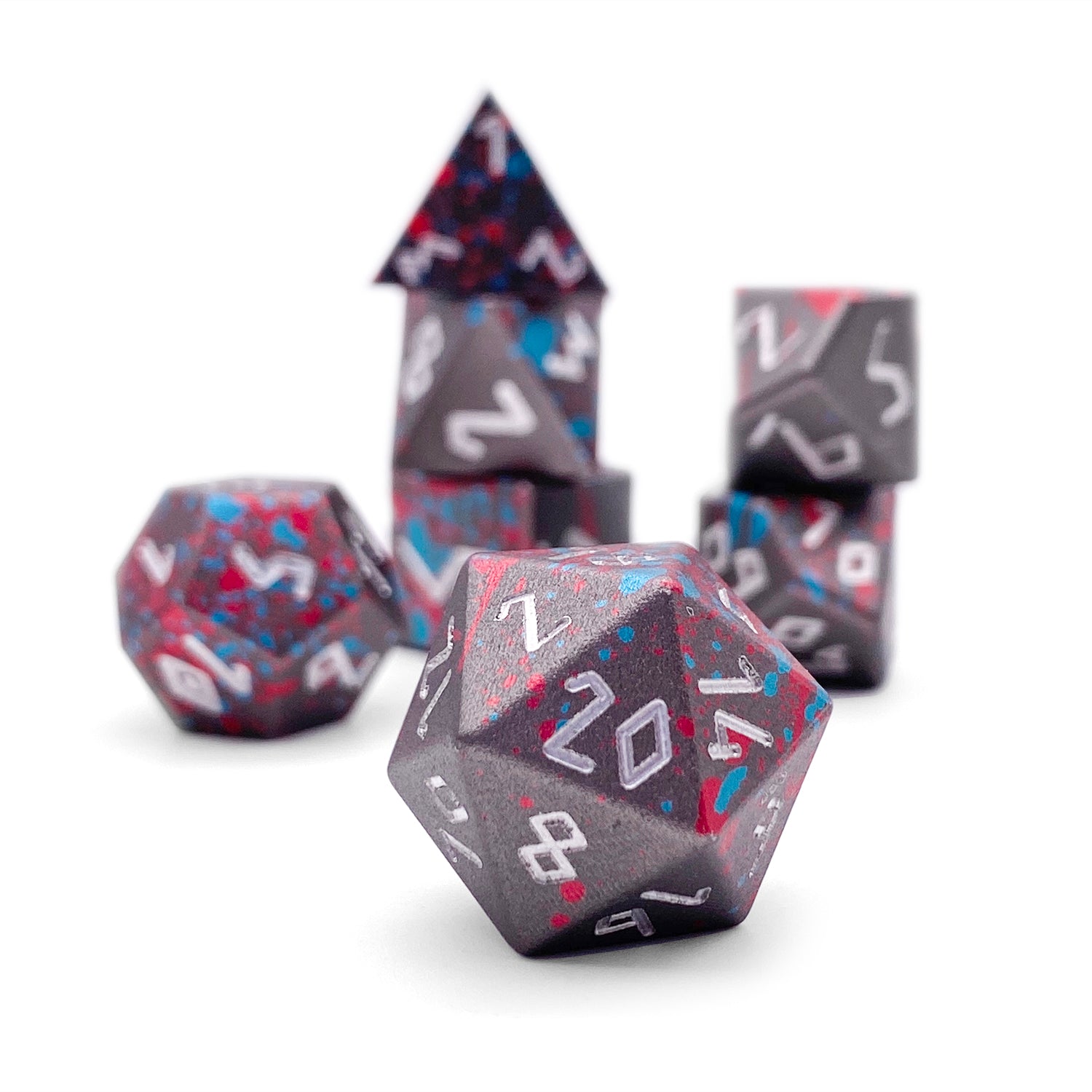 Giant Slayer - 7 Piece RPG Set 6063 Aluminum Wondrous Dice-Wondrous Dice | Set of 7-Norse Foundry-Norse Foundry-aluminum dice-dungeons & dragons-d&d dice set-rpg dice set-aluminum d&d dice set-d&d-lightweight-perfect for tabletop rpgs