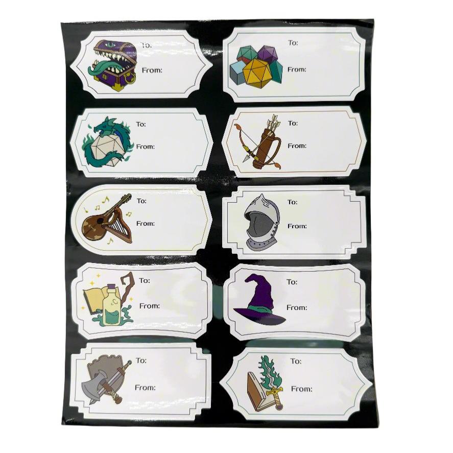 Gift Tags-Stickers-Norse Foundry-DnD Gift Tags-RPG Gift Tags-Dungeon and Dragons Gift Tags-Tabletop Gift Tags