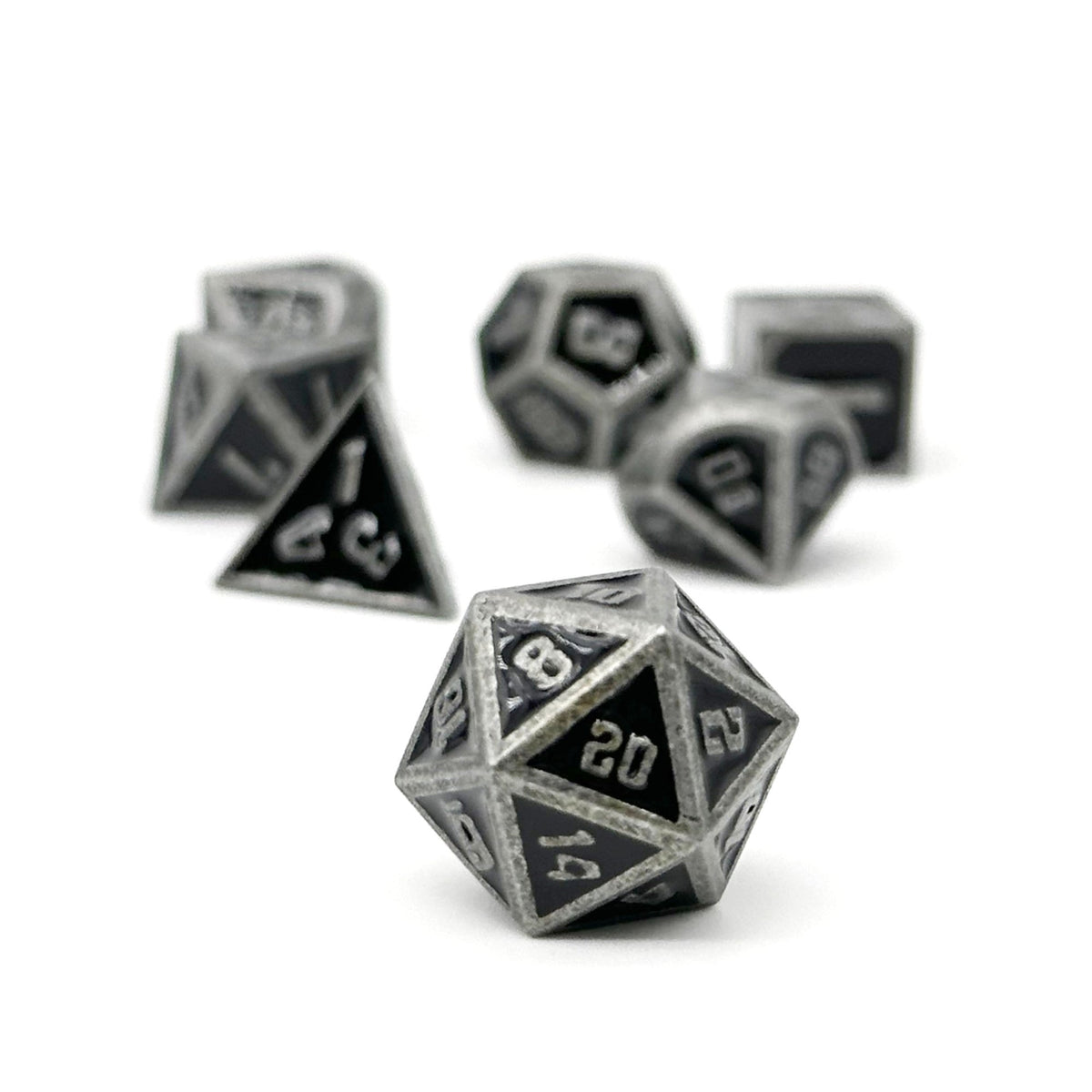 Gravestones - Cursed Blade - Metal Dice Set-Metal - Zinc Alloy Dice-Norse Foundry-Norse Foundry-dungeons & dragons-d&d dice set-rpg dice set-d20-metal dice set-d&d-mini dice set-14mm-perfect for tabletop rpgs
