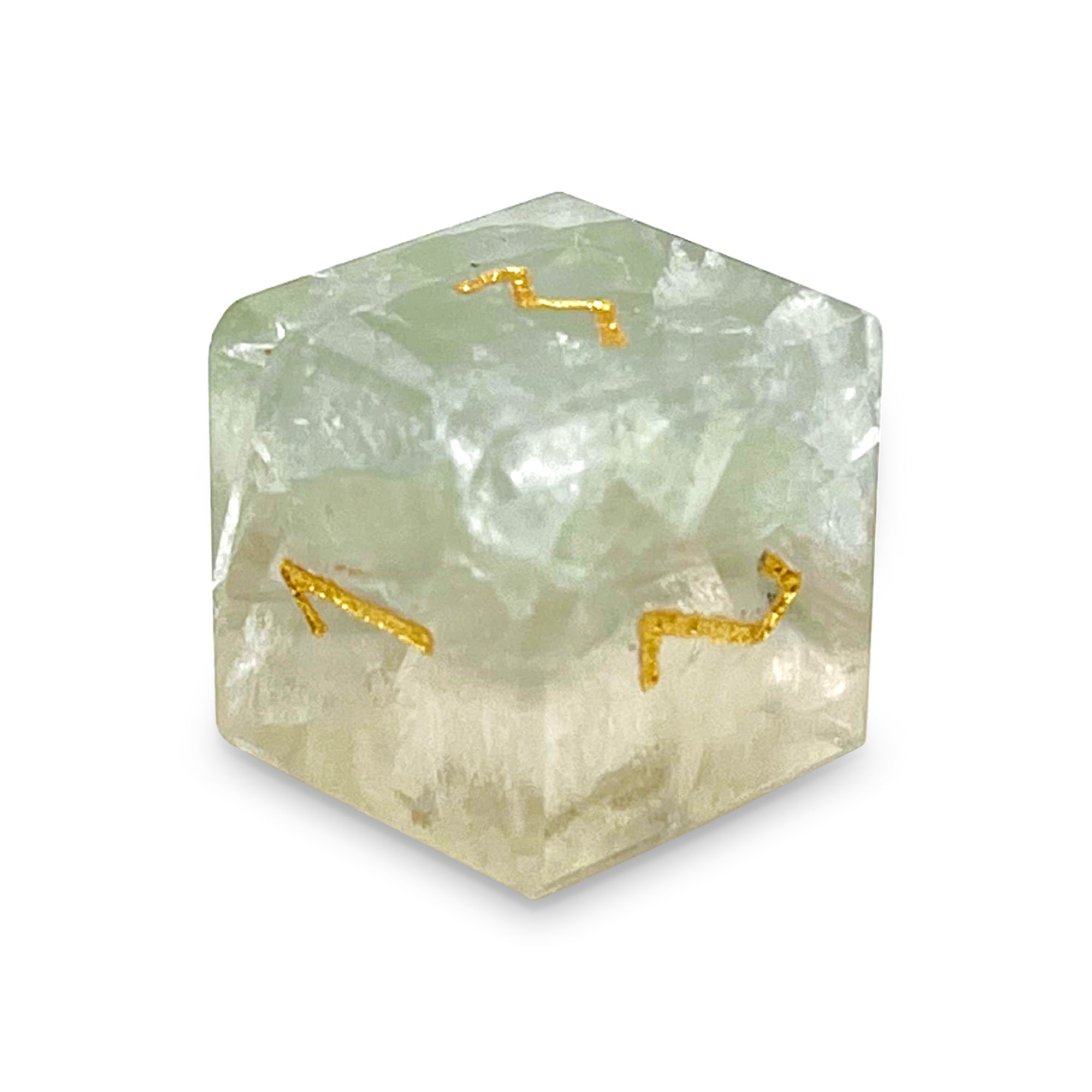 Green Fluorite - Single D6 Gemstone Dice-Gemstone Dice-Norse Foundry-Norse Foundry-dungeons & dragons-d&d dice-rpg d6-gemstone d6-d&d-d6-perfect for tabletop rpgs