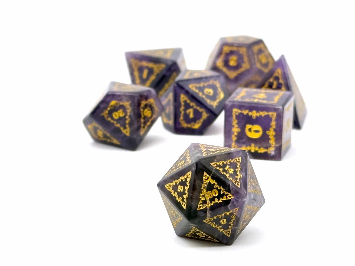 Holiday Orc Mystery Gemstone or Glass Dice Set with Premium Holiday Book Tin-Alloy Dice-Norse Foundry -dice-dungeons and dragons-d&d-dungeons & dragons-set-Mystery-Mystery set-mystery-deal