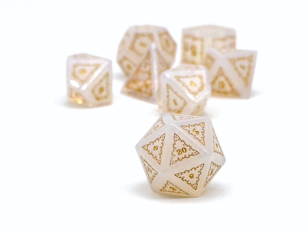Holiday Orc Mystery Gemstone or Glass Dice Set with Premium Holiday Book Tin-Alloy Dice-Norse Foundry -dice-dungeons and dragons-d&d-dungeons & dragons-set-Mystery-Mystery set-mystery-deal
