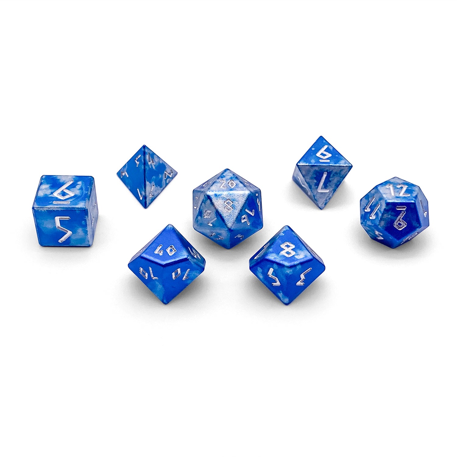 Holy Smite! - 7 Piece RPG Set 6063 Aluminum Wondrous Dice-Dice-Norse Foundry-Norse Foundry-aluminum dice-dungeons & dragons-d&d dice set-rpg dice set-aluminum d&d dice set-d&d-lightweight-perfect for tabletop rpgs