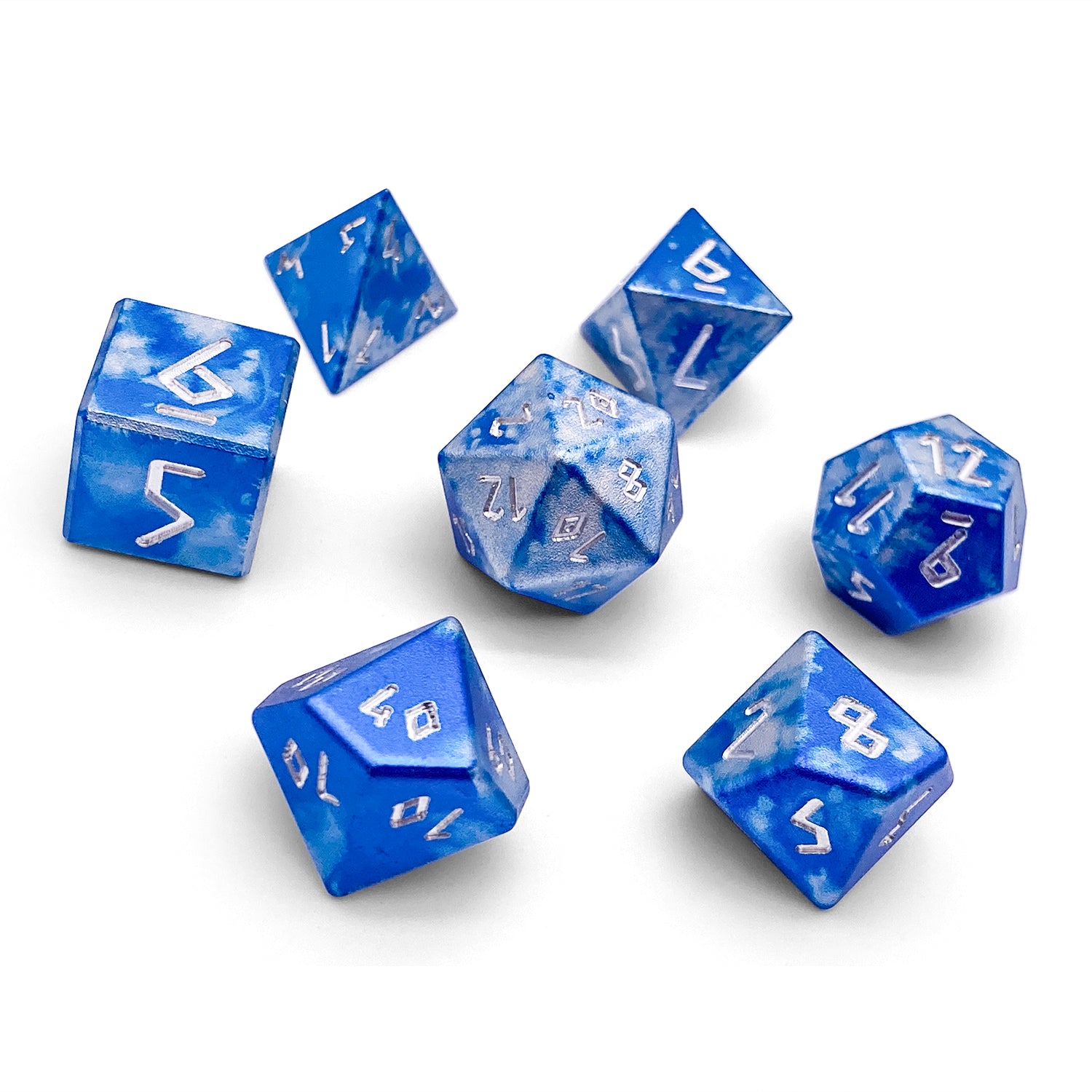 Holy Smite! - 7 Piece RPG Set 6063 Aluminum Wondrous Dice-Dice-Norse Foundry-Norse Foundry-aluminum dice-dungeons & dragons-d&d dice set-rpg dice set-aluminum d&d dice set-d&d-lightweight-perfect for tabletop rpgs