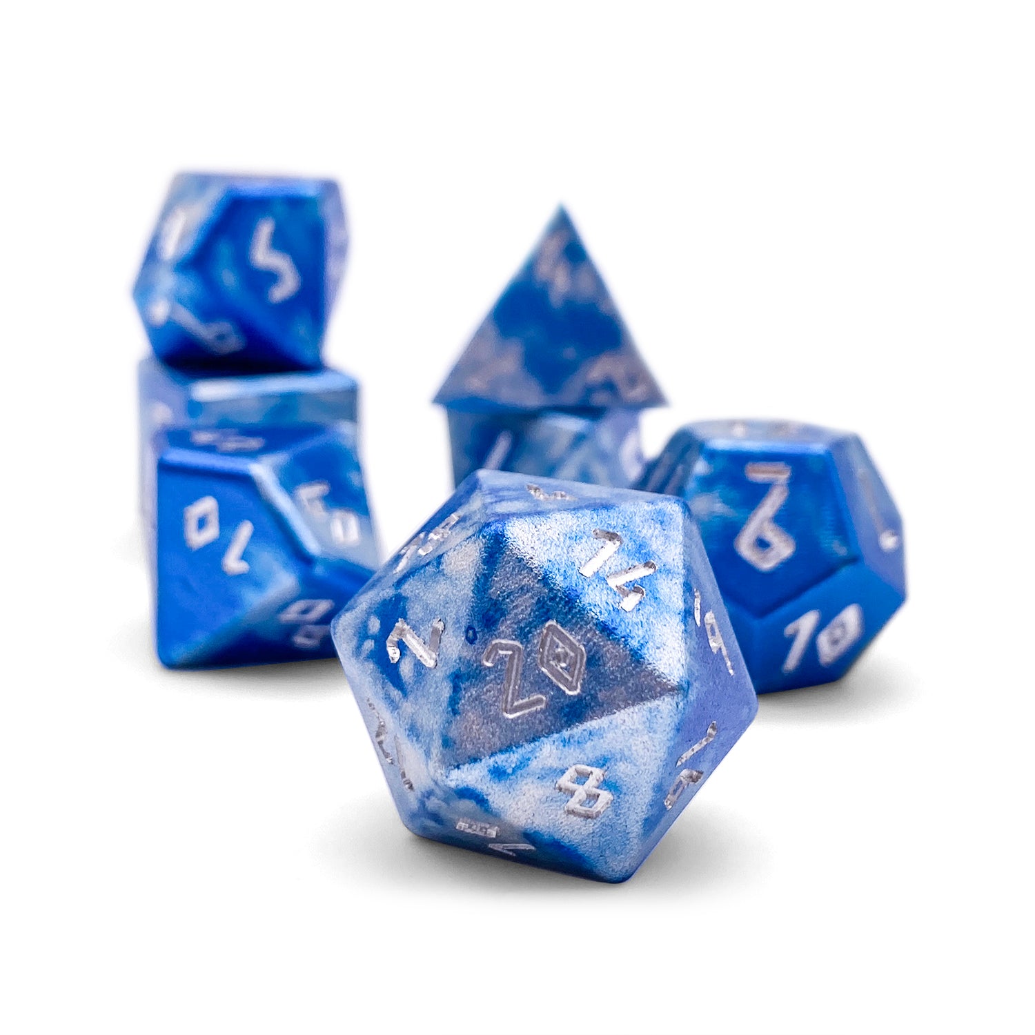 Holy Smite! - 7 Piece RPG Set 6063 Aluminum Wondrous Dice-Dice-Norse Foundry-Norse Foundry-aluminum dice-dungeons & dragons-d&d dice set-rpg dice set-aluminum d&d dice set-d&d-lightweight-perfect for tabletop rpgs