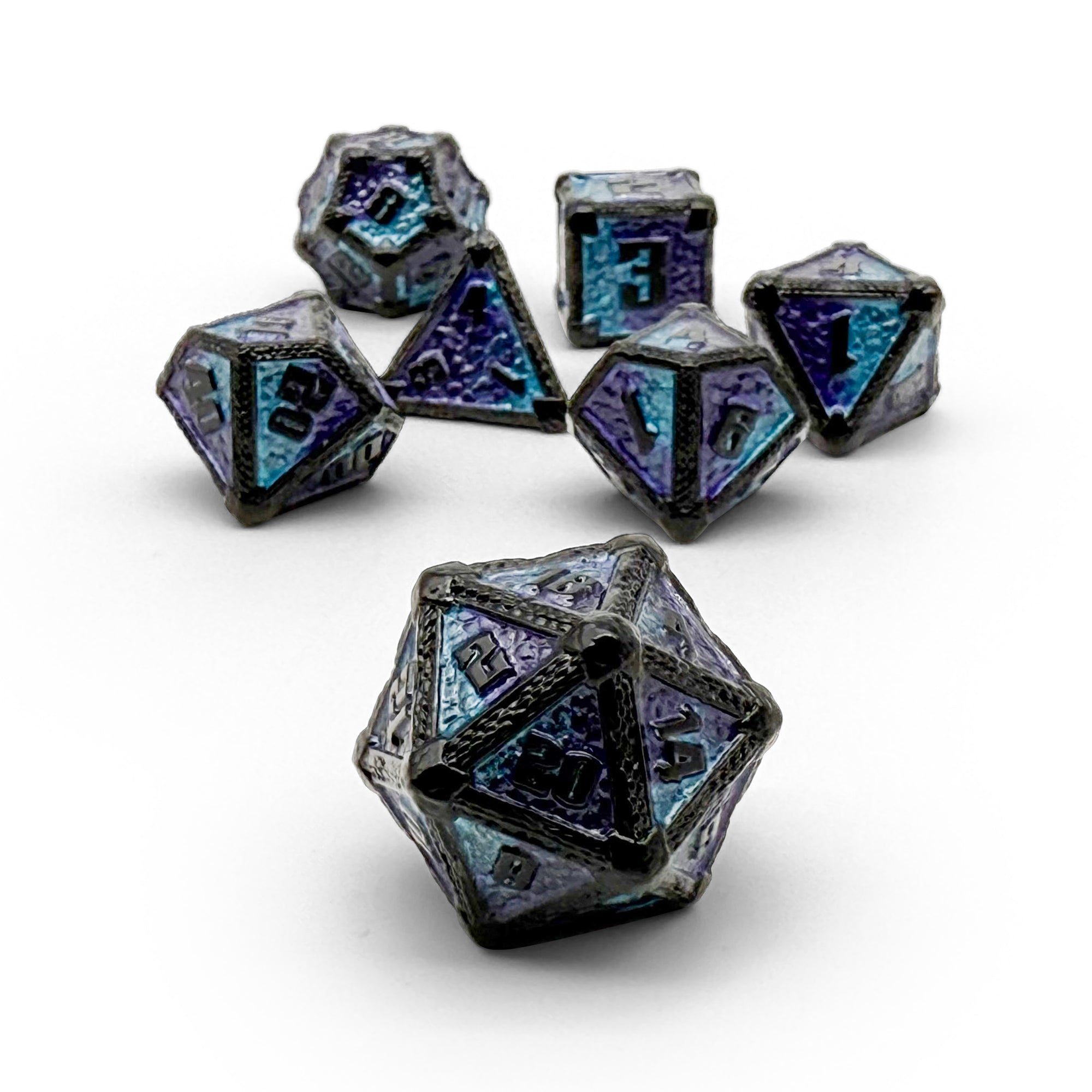 Hydrascale - Death Wyrm-Metal - Zinc Alloy Dice-Norse Foundry-Dungeons and Dragons-D&D Dice-D20-Metal Dice Set-D&D-D&D Metal Dice Set-Perfect for Tabletop RPGs