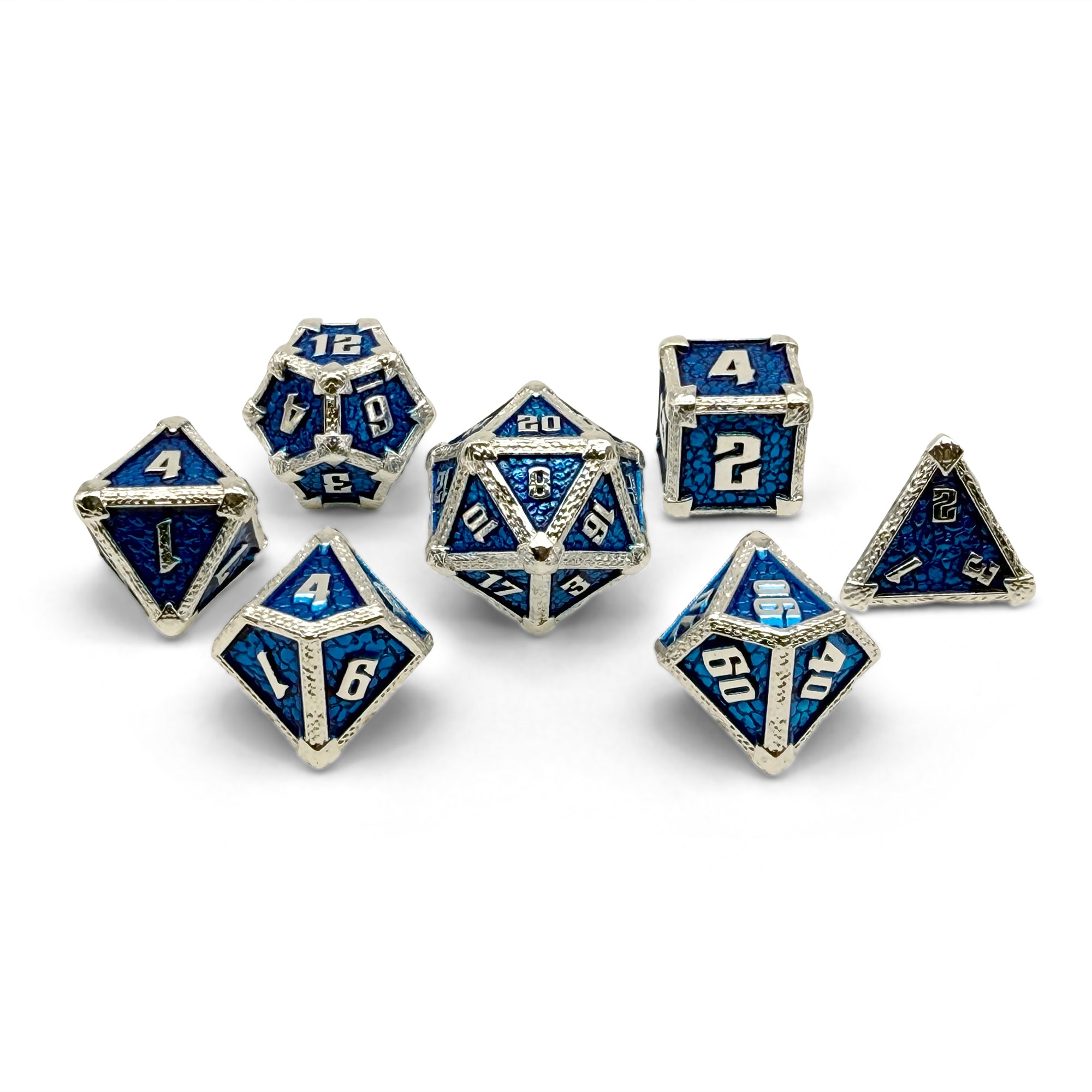 Hydrascale - Frostmaw-Metal - Zinc Alloy Dice-Norse Foundry -Dungeons and Dragons-D&D Dice-D20-Metal Dice Set-D&D-D&D Metal Dice Set-Perfect for Tabletop RPGs