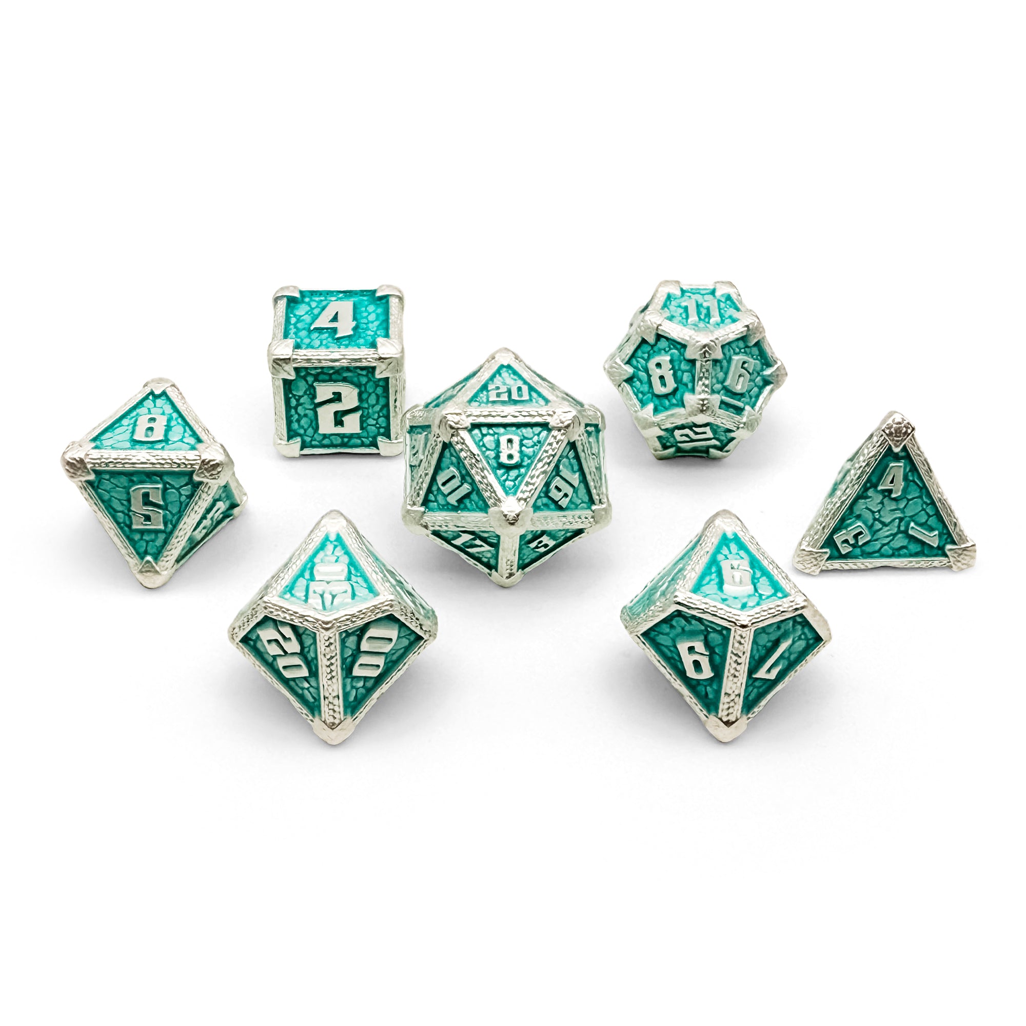 Hydrascale - Jeweled Horror-Metal - Zinc Alloy Dice-Norse Foundry -Dungeons and Dragons-D&D Dice-D20-Metal Dice Set-D&D-DnD Metal Dice Set-Perfect for Tabletop RPGs