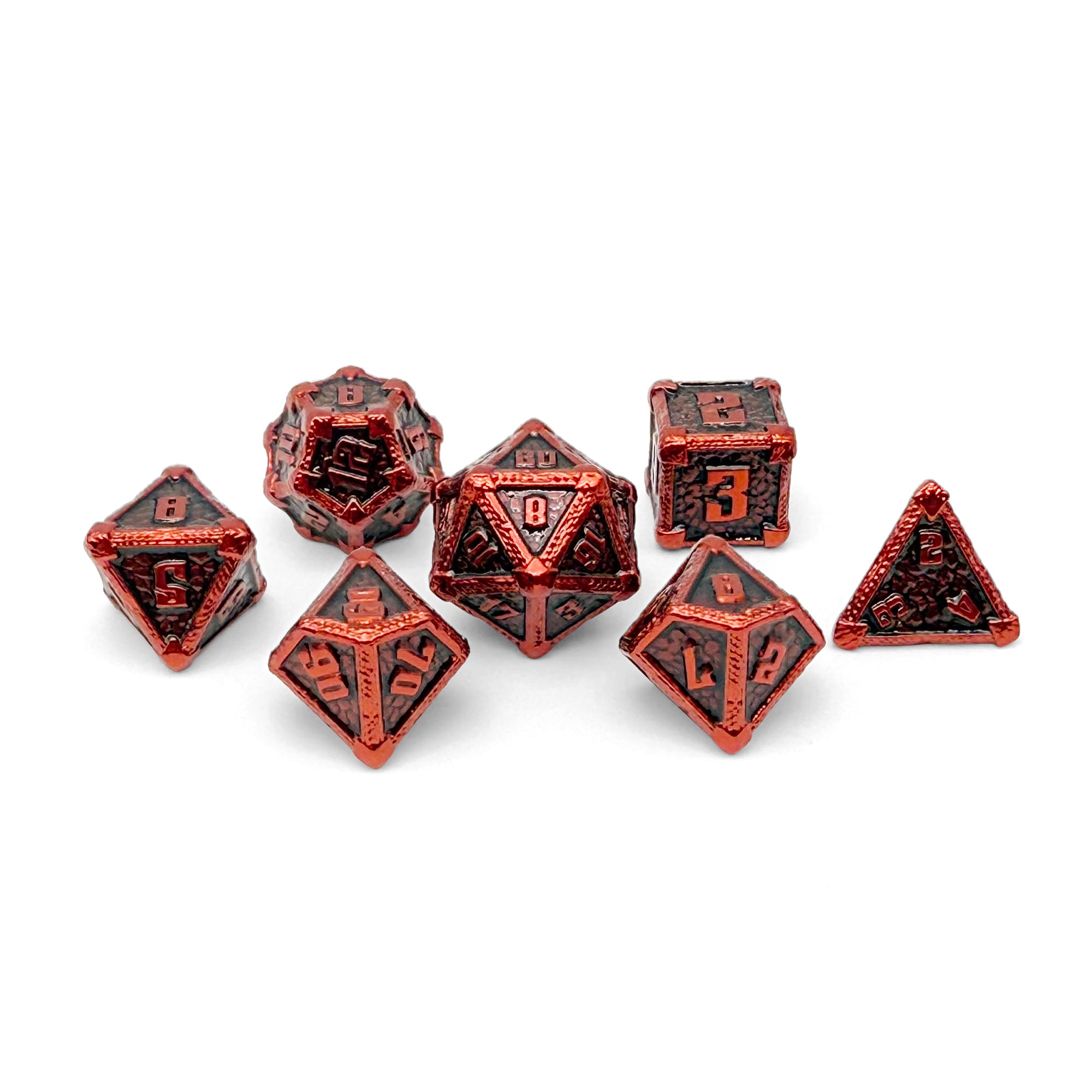Hydrascale - Lava Lurker-Metal - Zinc Alloy Dice-Norse Foundry -Norse Foundry-dungeons & dragons-d&d dice set-rpg dice set-d20-metal dice set-d&d-egg storage-perfect for tabletop rpgs