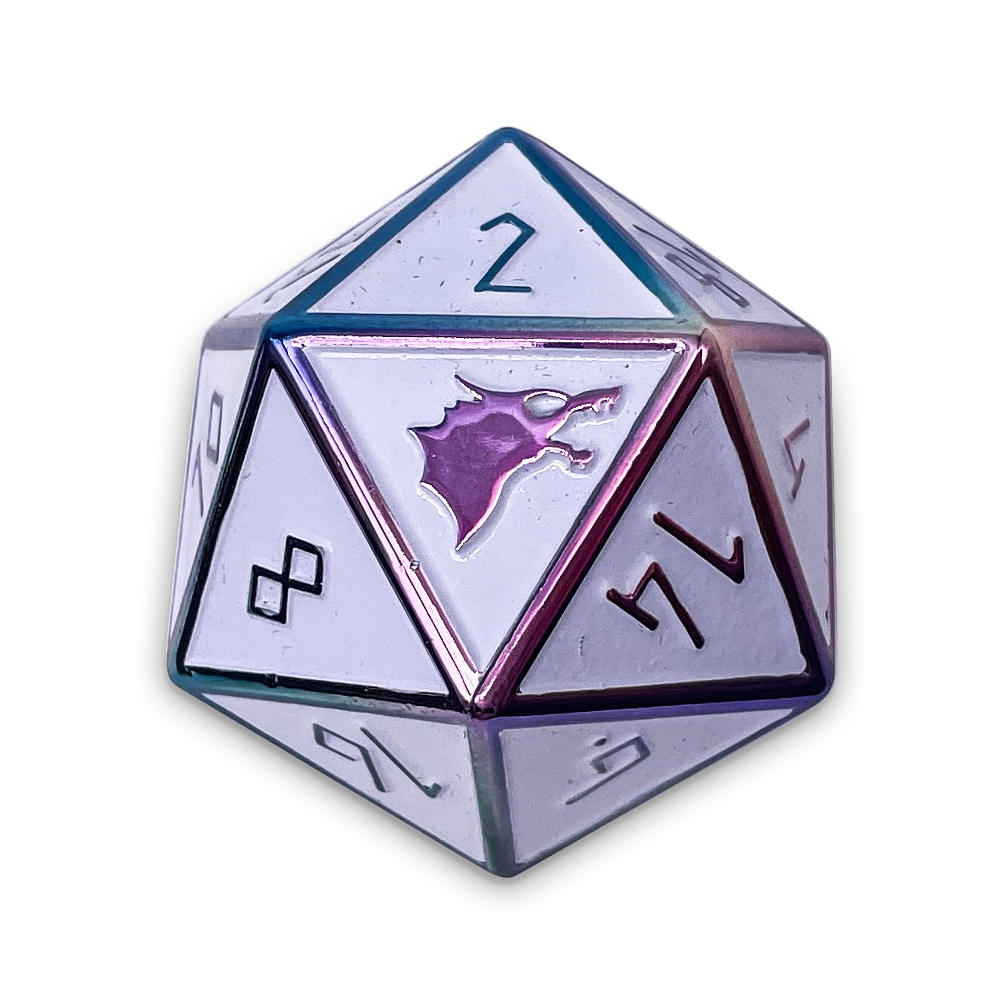 Ice Storm - Norse 45MM Alloy Metal Boulder®-Metal - Zinc Alloy Dice-Norse Foundry-Norse Foundry-dungeons & dragons-d&d dice-rpg dice-d20-metal dice-d&d-45mm-oversize-boulder-perfect for tabletop rpgs