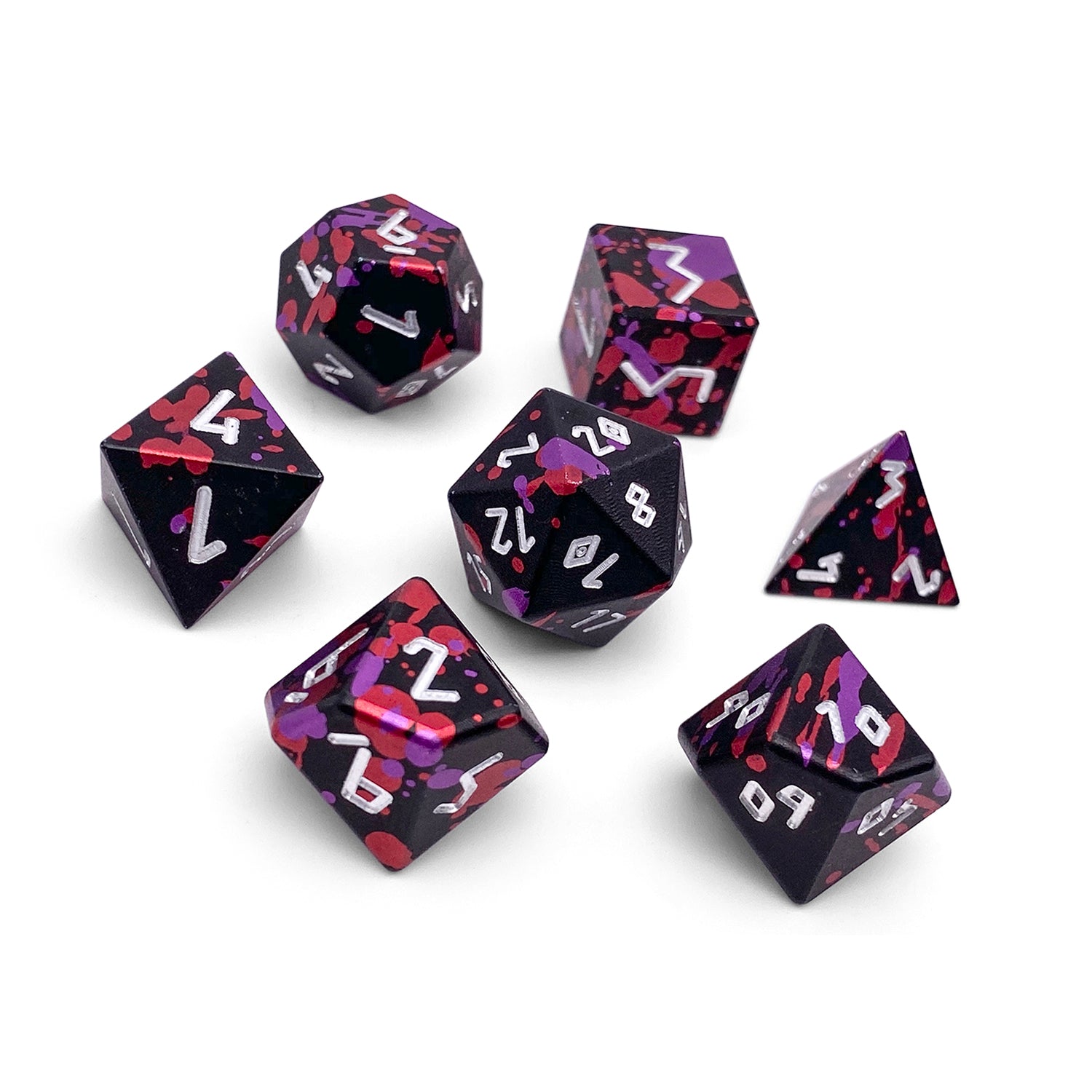 Infernal Pact - 7 Piece RPG Set 6063 Aluminum Wondrous Dice-Aluminum Dice-Norse Foundry-Norse Foundry-aluminum dice-dungeons & dragons-d&d dice set-rpg dice set-aluminum d&d dice set-d&d-lightweight-perfect for tabletop rpgs