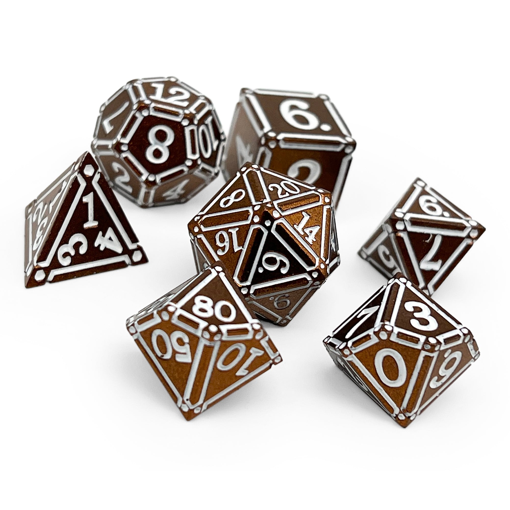Ironworks - Hellfire 7 Piece RPG set Alloy Metal Dice-Metal - Zinc Alloy Dice-Norse Foundry-Norse Foundry-dungeons & dragons-d&d dice set-rpg dice set-d20-metal dice set-d&d-perfect for tabletop rpgs