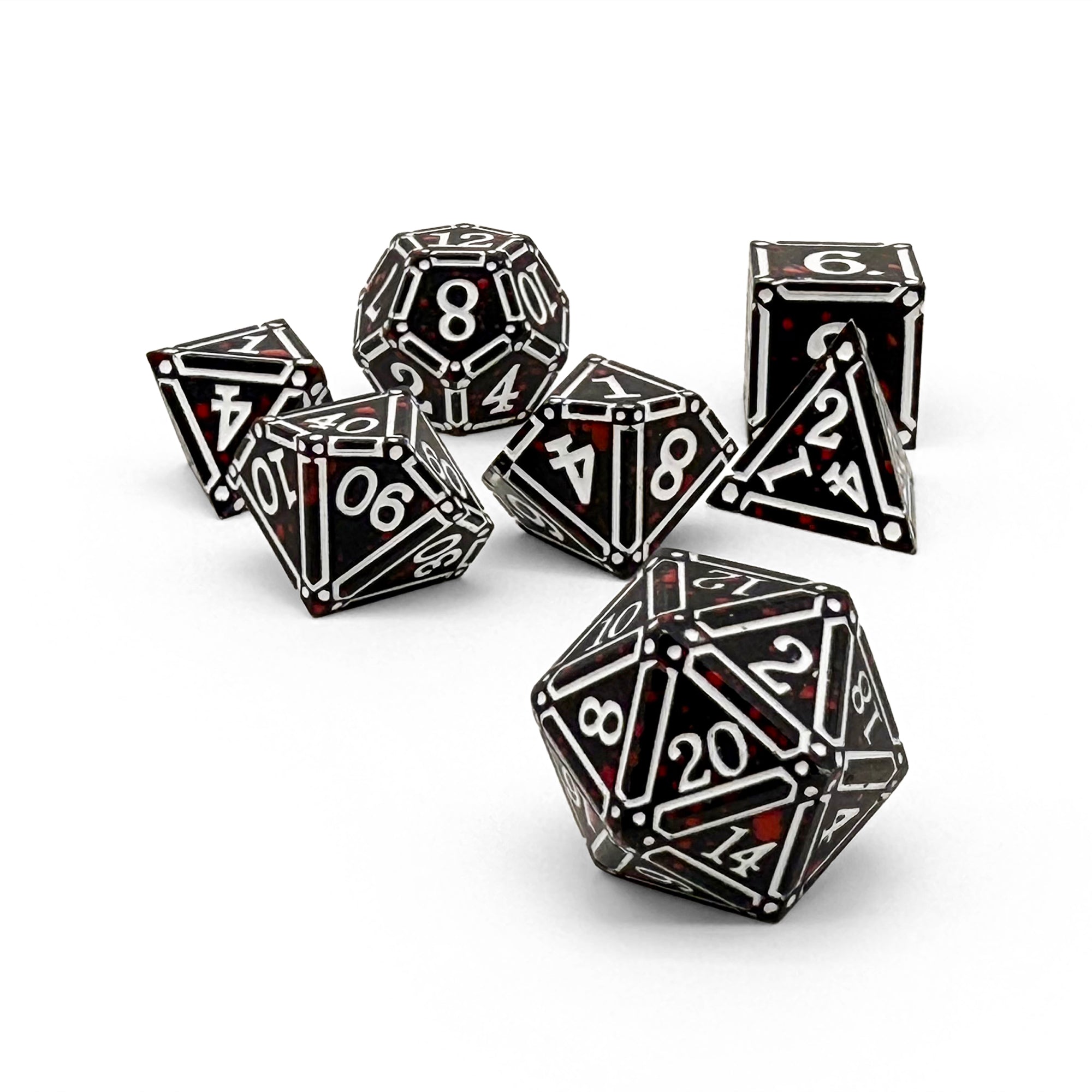 Ironworks - Hidden in the Shadows 7 Piece RPG set Alloy Dice-Metal - Zinc Alloy Dice-Norse Foundry-Norse Foundry-dungeons & dragons-d&d dice set-rpg dice set-d20-metal dice set-d&d-perfect for tabletop rpgs