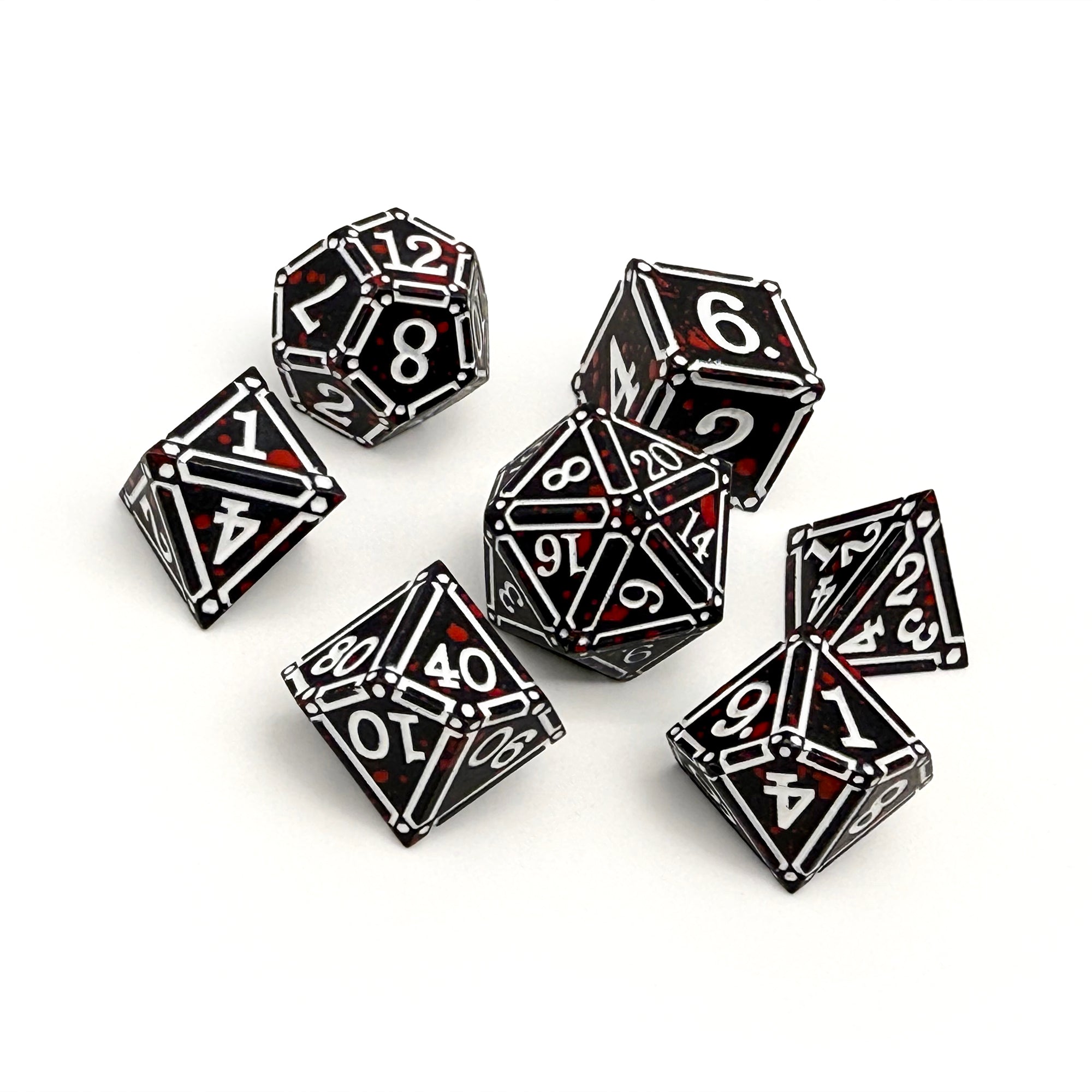 Ironworks - Hidden in the Shadows 7 Piece RPG set Alloy Dice-Metal - Zinc Alloy Dice-Norse Foundry-Norse Foundry-dungeons & dragons-d&d dice set-rpg dice set-d20-metal dice set-d&d-perfect for tabletop rpgs