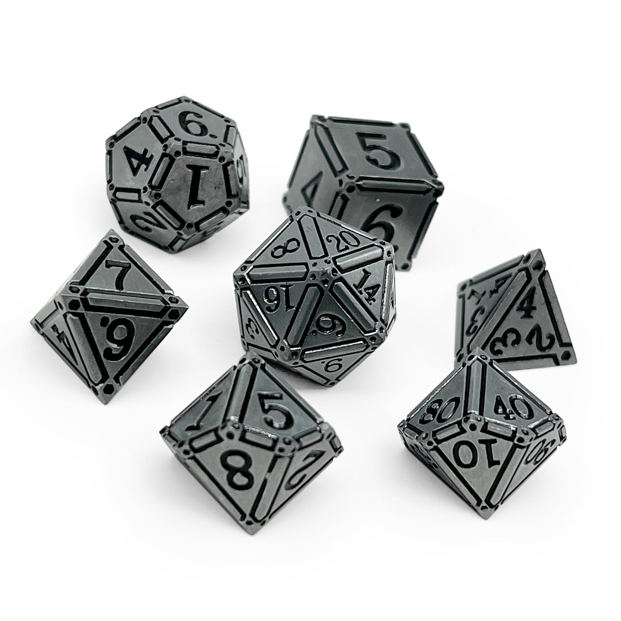 Ironworks - Holy Avenger 7 Piece RPG set Alloy Metal Dice-Metal - Zinc Alloy Dice-Norse Foundry-Norse Foundry-dungeons & dragons-d&d dice set-rpg dice set-d20-metal dice set-d&d-perfect for tabletop rpgs