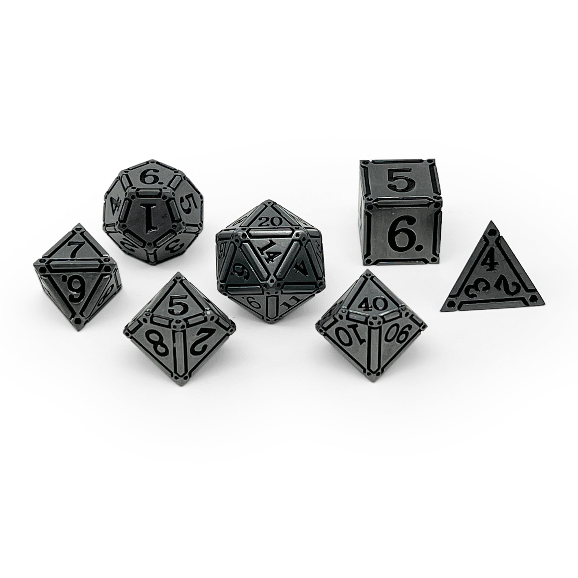 Ironworks - Holy Avenger 7 Piece RPG set Alloy Metal Dice-Metal - Zinc Alloy Dice-Norse Foundry-Norse Foundry-dungeons & dragons-d&d dice set-rpg dice set-d20-metal dice set-d&d-perfect for tabletop rpgs