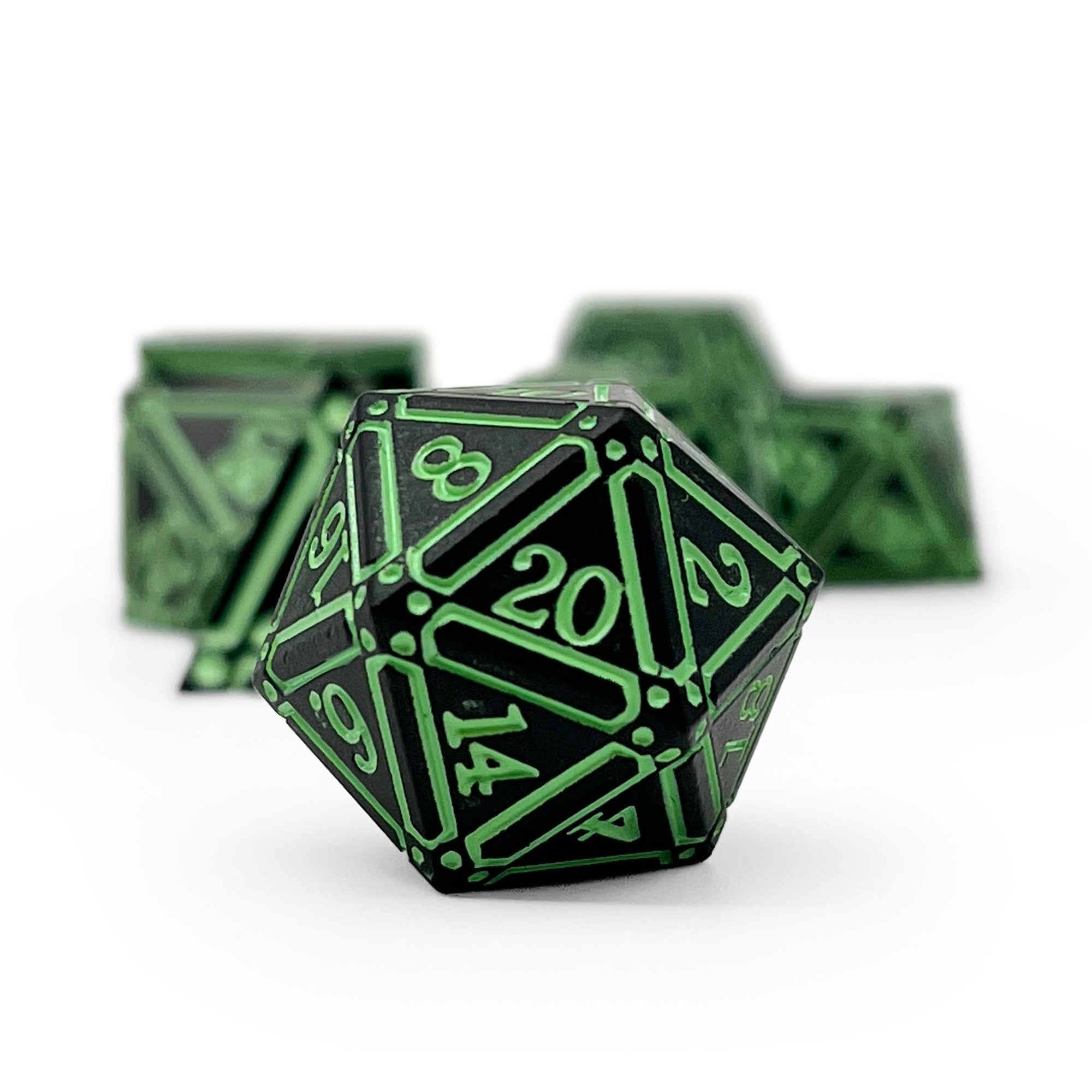 Ironworks - Witches Heart 7 Piece RPG set Alloy Metal Dice-Metal - Zinc Alloy Dice-Norse Foundry-Norse Foundry-dungeons & dragons-d&d dice set-rpg dice set-d20-metal dice set-d&d-perfect for tabletop rpgs