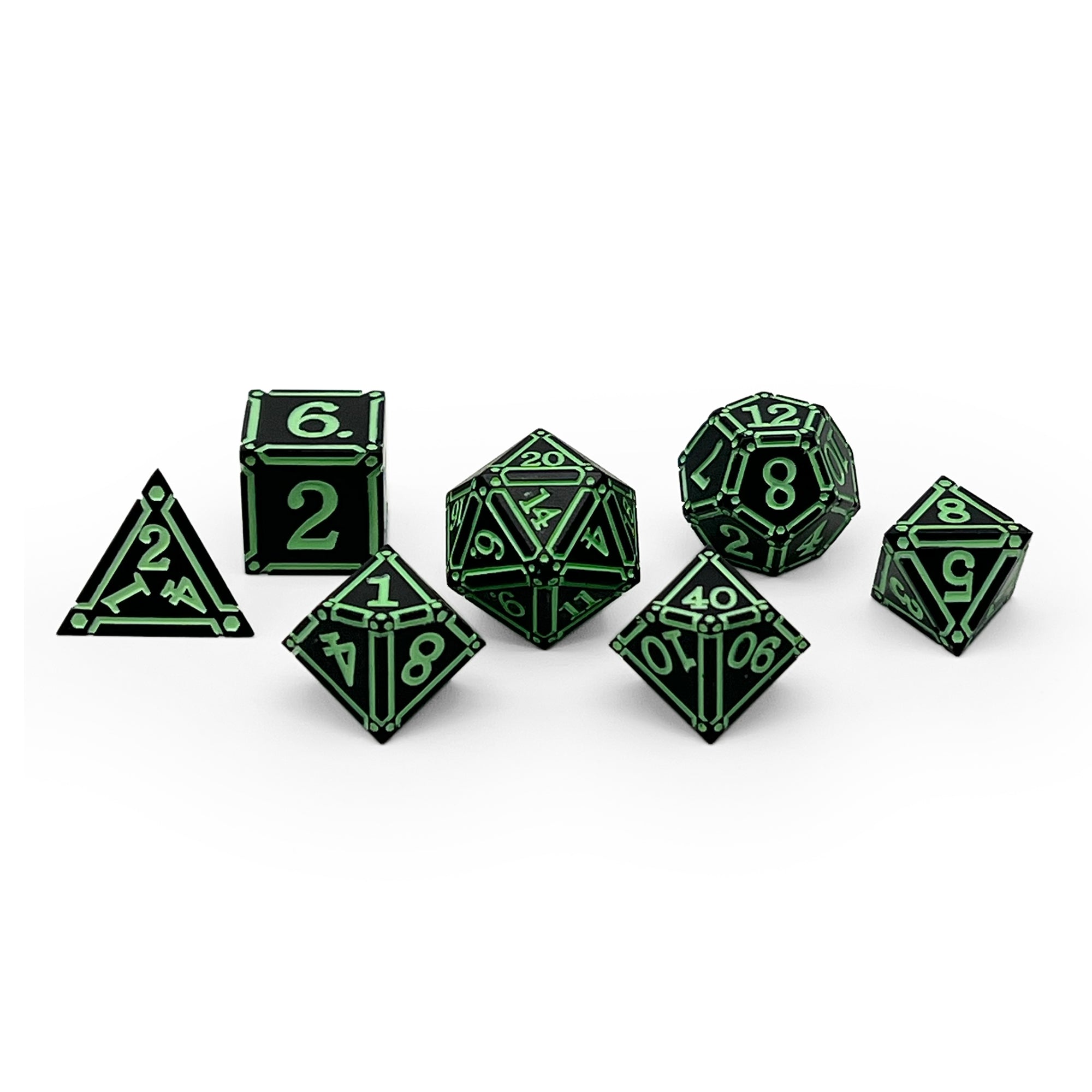 Ironworks - Witches Heart 7 Piece RPG set Alloy Metal Dice-Metal - Zinc Alloy Dice-Norse Foundry-Norse Foundry-dungeons & dragons-d&d dice set-rpg dice set-d20-metal dice set-d&d-perfect for tabletop rpgs