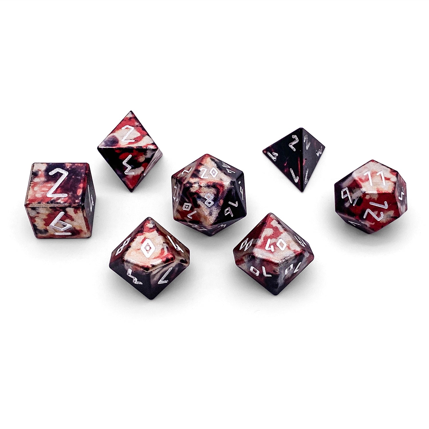 Lich King - 7 Piece RPG Set 6063 Aluminum Wondrous Dice-Wondrous Dice | Set of 7-Norse Foundry-Norse Foundry-aluminum dice-dungeons & dragons-d&d dice set-rpg dice set-aluminum d&d dice set-d&d-lightweight-perfect for tabletop rpgs