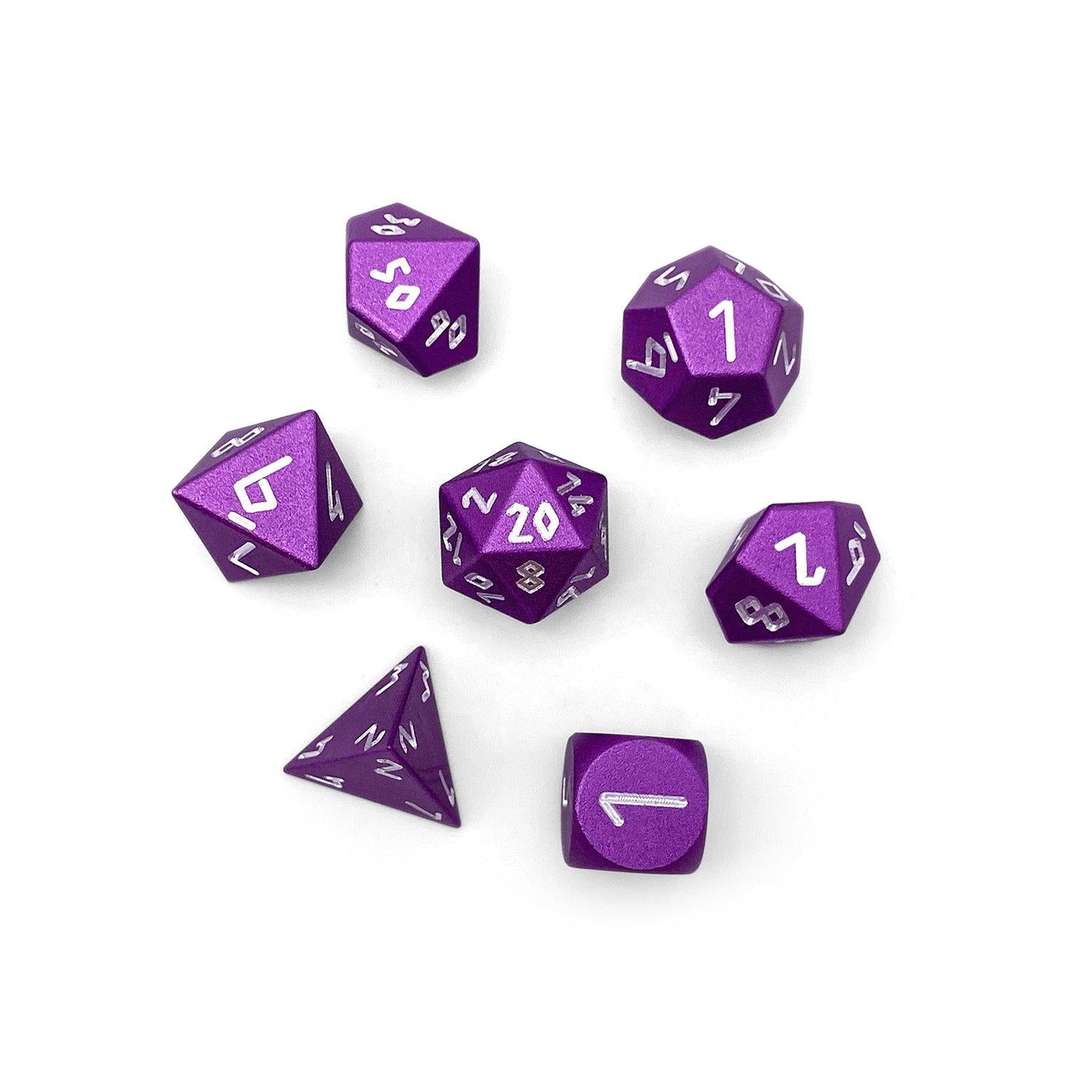 Lich Purple Pebble™ Dice - 10mm 6063 Aircraft Grade Aluminum Mini-Aluminum Dice-Norse Foundry-Norse Foundry-aluminum dice-dungeons & dragons-d&d dice set-rpg dice set-aluminum d&d dice set-d&d-mini-lightweight-perfect for tabletop rpgs