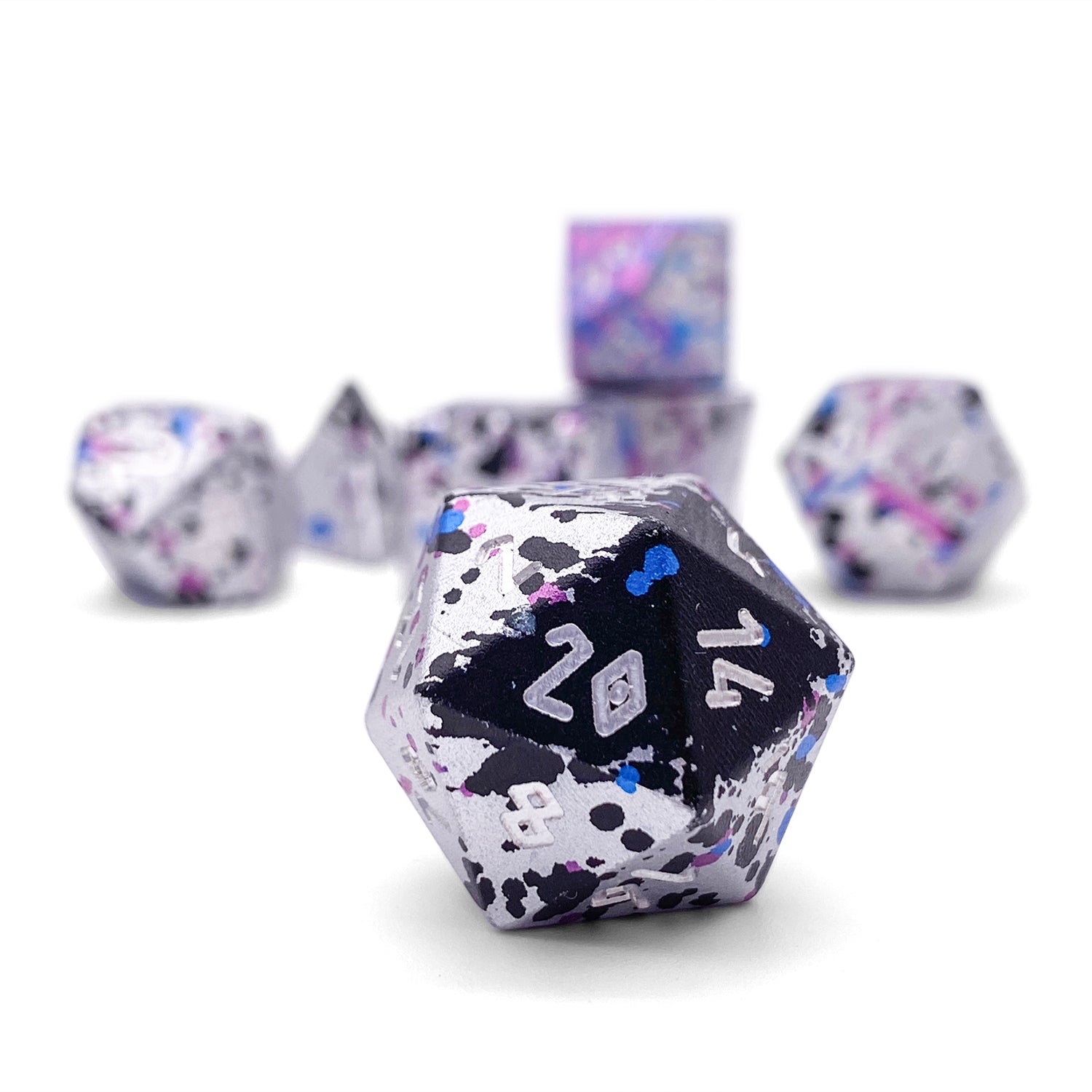 Magic Missile - 7 Piece RPG Set 6063 Aluminum Wondrous Dice-Wondrous Dice | Set of 7-Norse Foundry-Norse Foundry-aluminum dice-dungeons & dragons-d&d dice set-rpg dice set-aluminum d&d dice set-d&d-lightweight-perfect for tabletop rpgs
