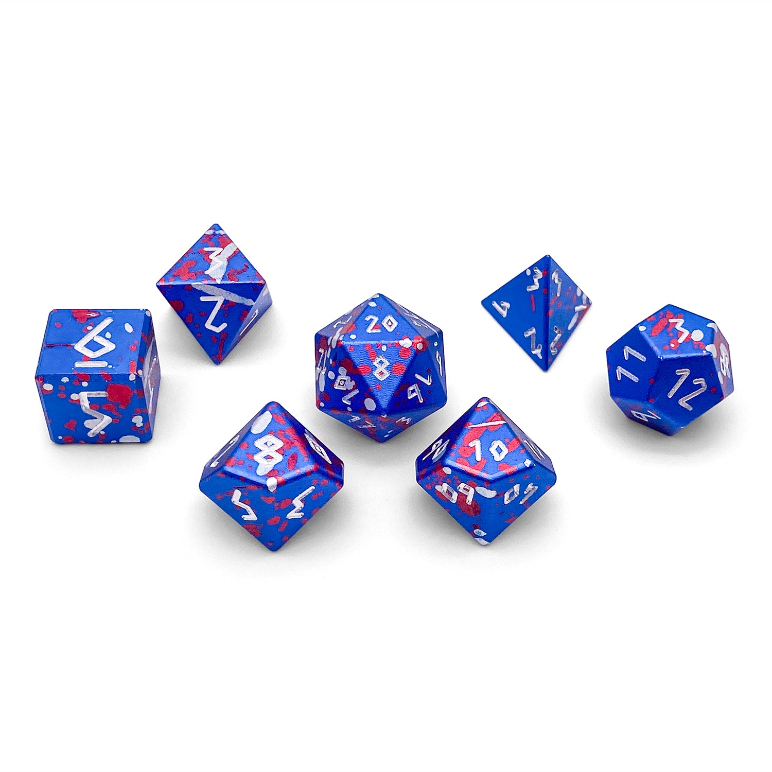 Merchants Favour - 7 Piece RPG Set 6063 Aluminum Wondrous Dice-Aluminum Dice-Norse Foundry-Norse Foundry-aluminum dice-dungeons & dragons-d&d dice set-rpg dice set-aluminum d&d dice set-d&d-lightweight-perfect for tabletop rpgs