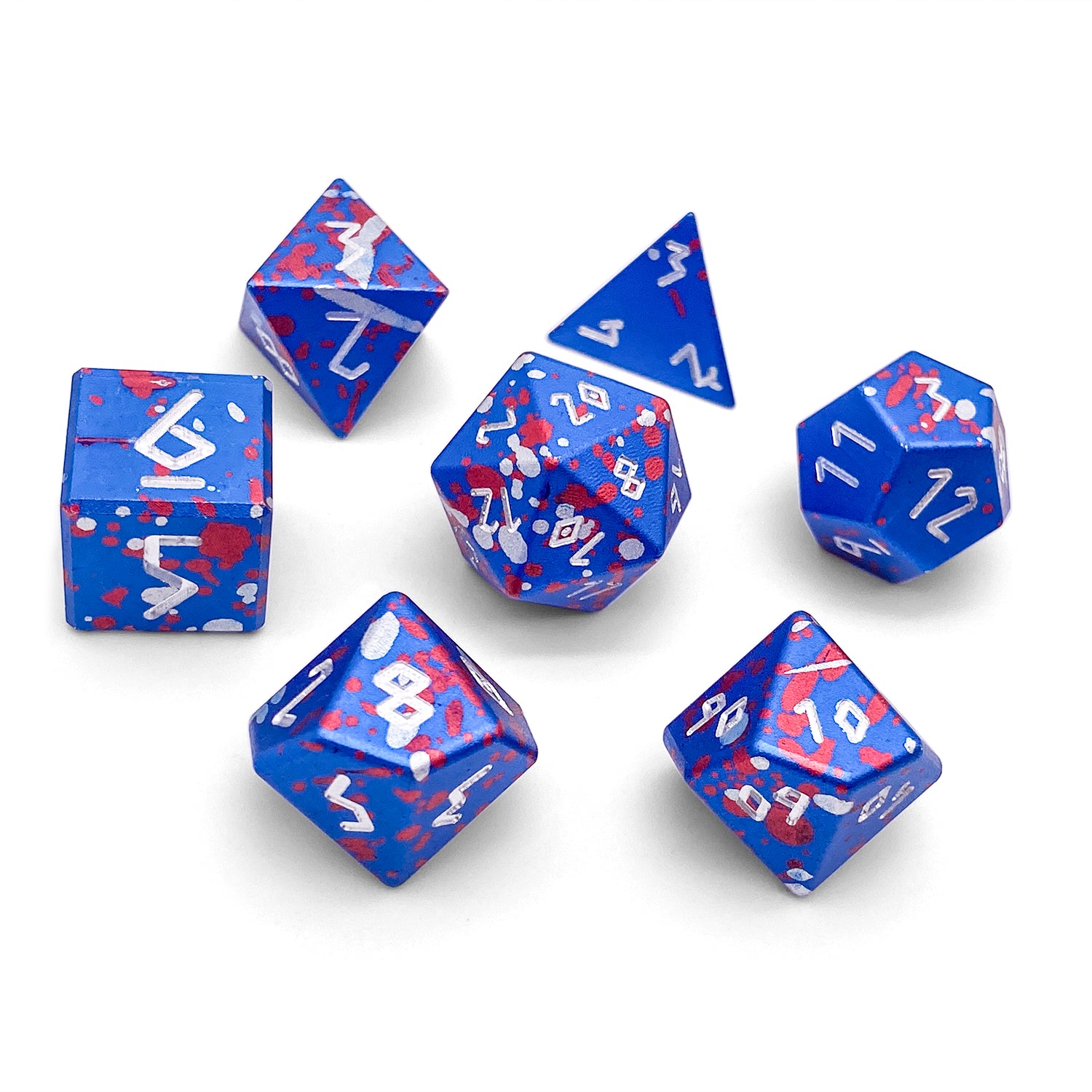 Merchants Favour - 7 Piece RPG Set 6063 Aluminum Wondrous Dice-Aluminum Dice-Norse Foundry-Norse Foundry-aluminum dice-dungeons & dragons-d&d dice set-rpg dice set-aluminum d&d dice set-d&d-lightweight-perfect for tabletop rpgs