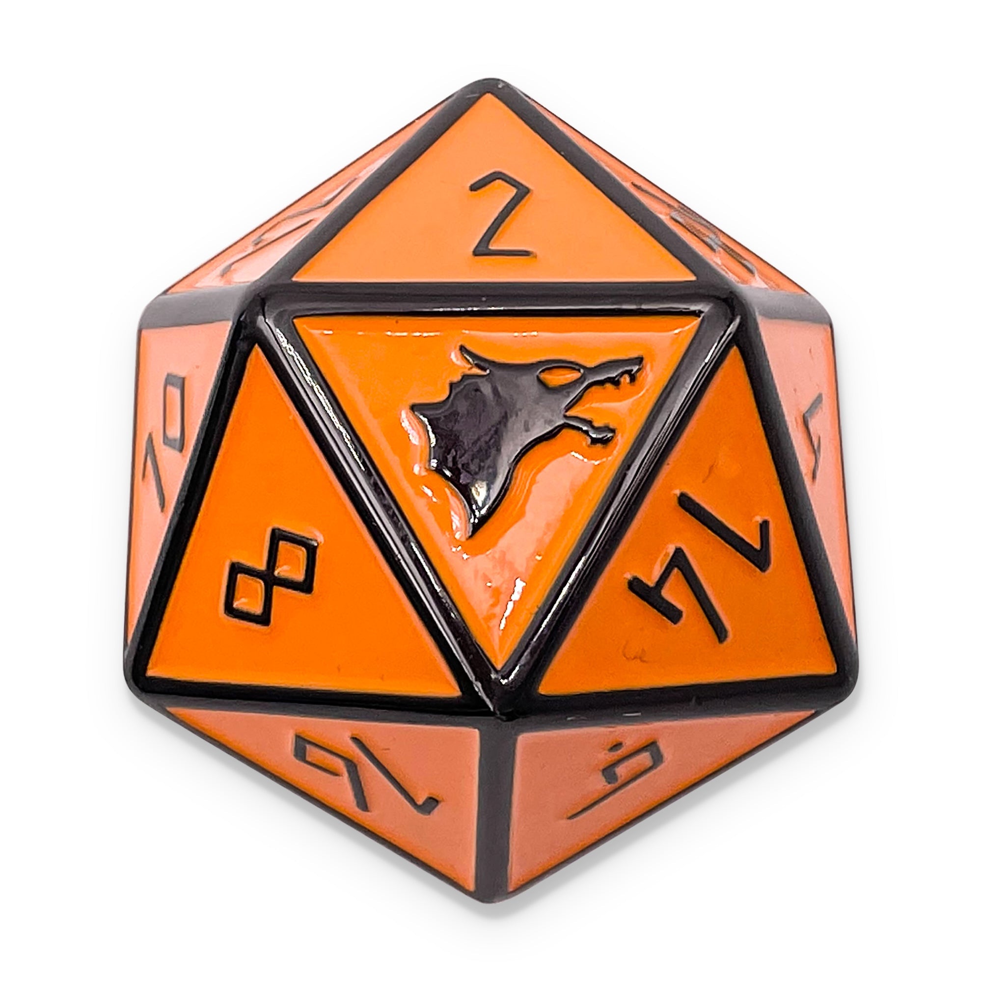 Molten Lava - Norse 45MM Alloy Metal Boulder®-Metal - Zinc Alloy Dice-Norse Foundry-Norse Foundry-dungeons & dragons-d&d dice-rpg dice-d20-metal dice-d&d-45mm-oversize-boulder-perfect for tabletop rpgs