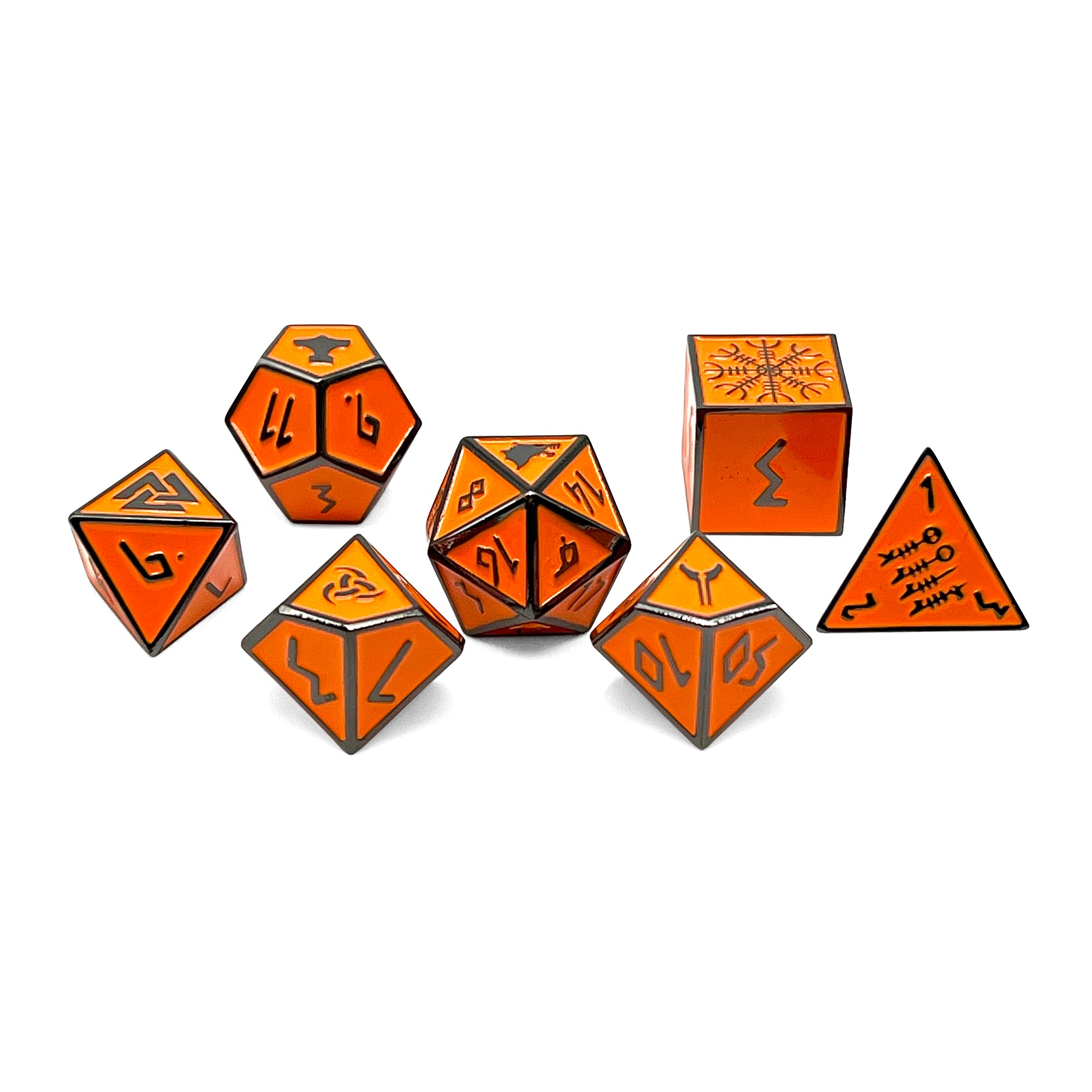 Molten Lava - Norse Themed Metal Dice Set-Zinc Alloy Dice-Norse Foundry-Norse Foundry-dungeons & dragons-d&d dice set-rpg dice set-d20-metal dice set-d&d-perfect for tabletop rpgs