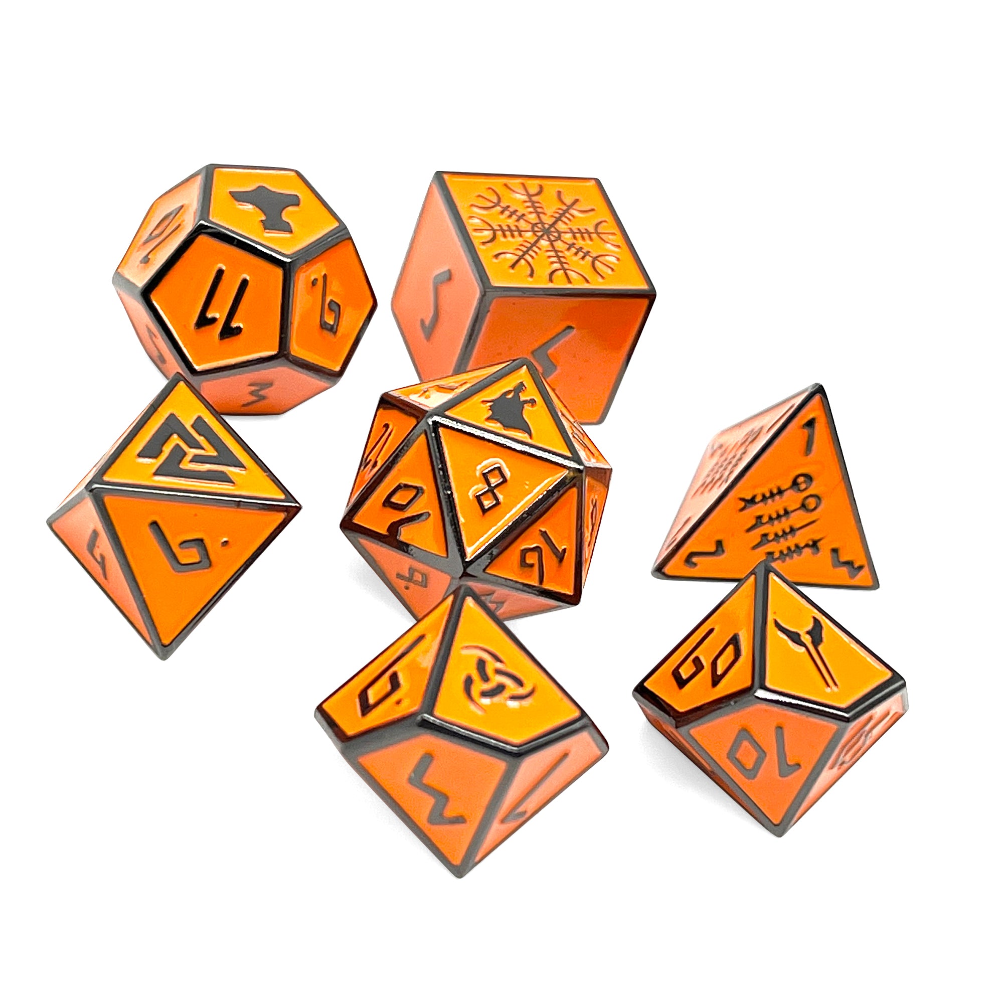 Molten Lava - Norse Themed Metal Dice Set-Zinc Alloy Dice-Norse Foundry-Norse Foundry-dungeons & dragons-d&d dice set-rpg dice set-d20-metal dice set-d&d-perfect for tabletop rpgs