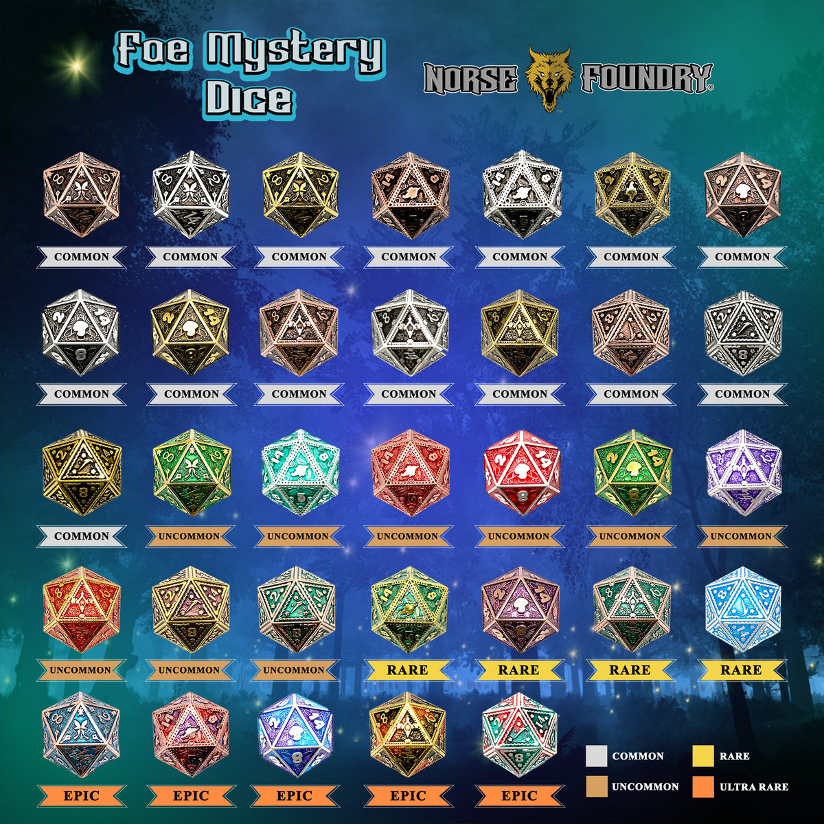 Mystery Dice Series 3 - Into the Fae Forest-Norse Foundry-d20-dice-dungeons and dragons-d&d-dnd d20-dungeons & dragons-mystery deal
