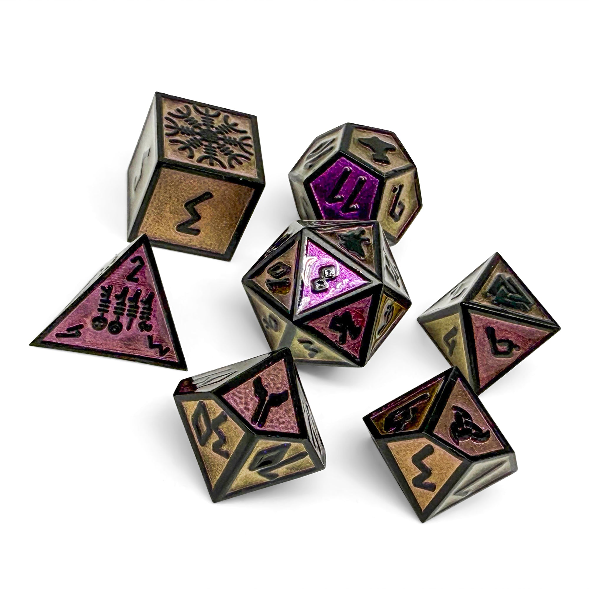 Níðhöggr - Norse Themed Metal Dice Set-Norse Foundry -Norse Foundry-dungeons & dragons-d&d dice set-rpg dice set-d20-metal dice set-d&d-perfect for tabletop rpgs