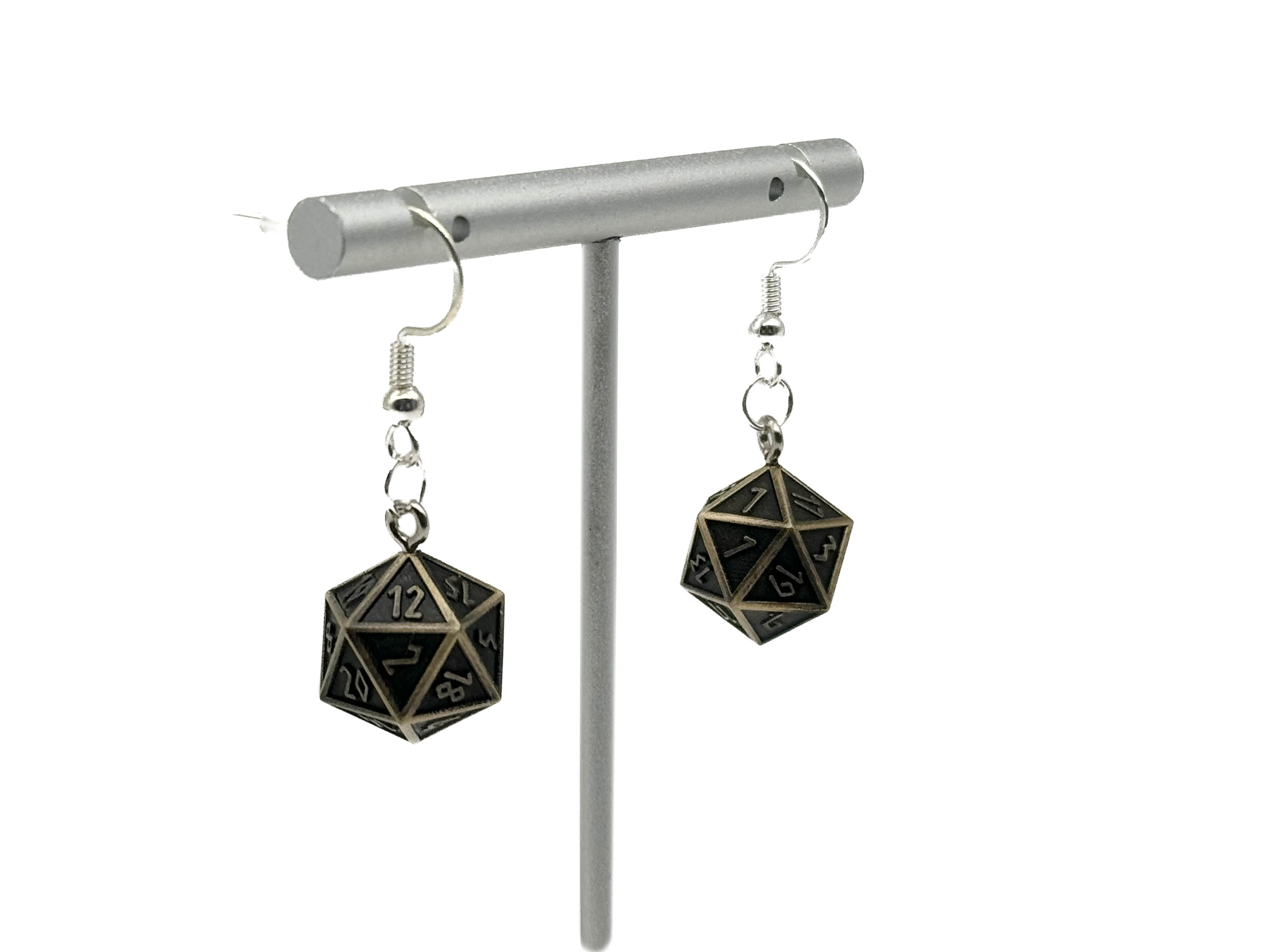 Nidhögr - Ioun Stone D20 Dice Earrings by Norse Foundry-Earrings-Norse Foundry-dungeons and dragons-d&d-dungeons & dragons-earrings-dnd accessories-dice earrings- d20 earrings