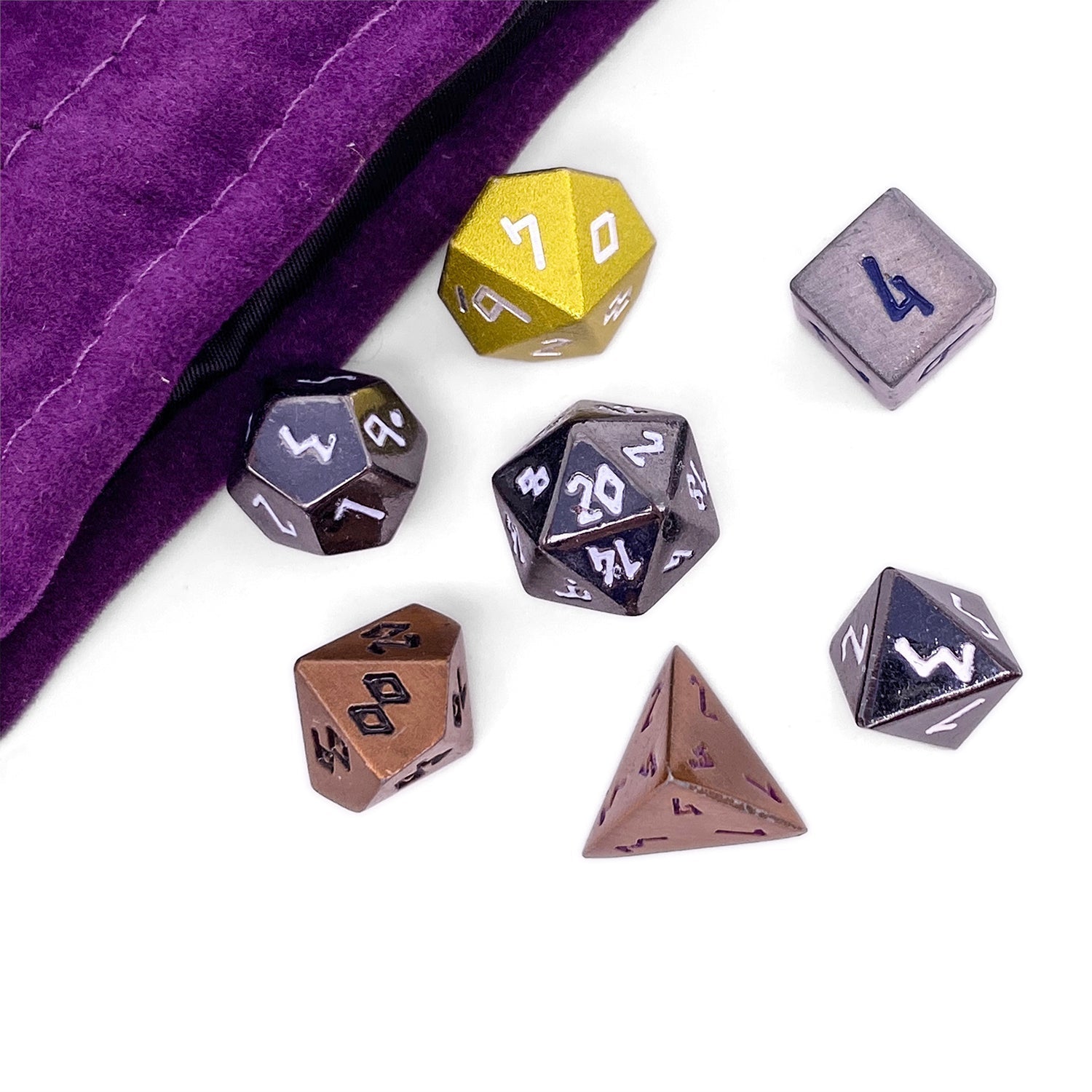 Oddball Dice - 7 Piece Metal D&D & RPGs Dice Set-Alloy Dice-Norse Foundry-Norse Foundry-dungeons & dragons-d&d dice set-rpg dice set-d20-metal dice set-d&d-perfect for tabletop rpgs