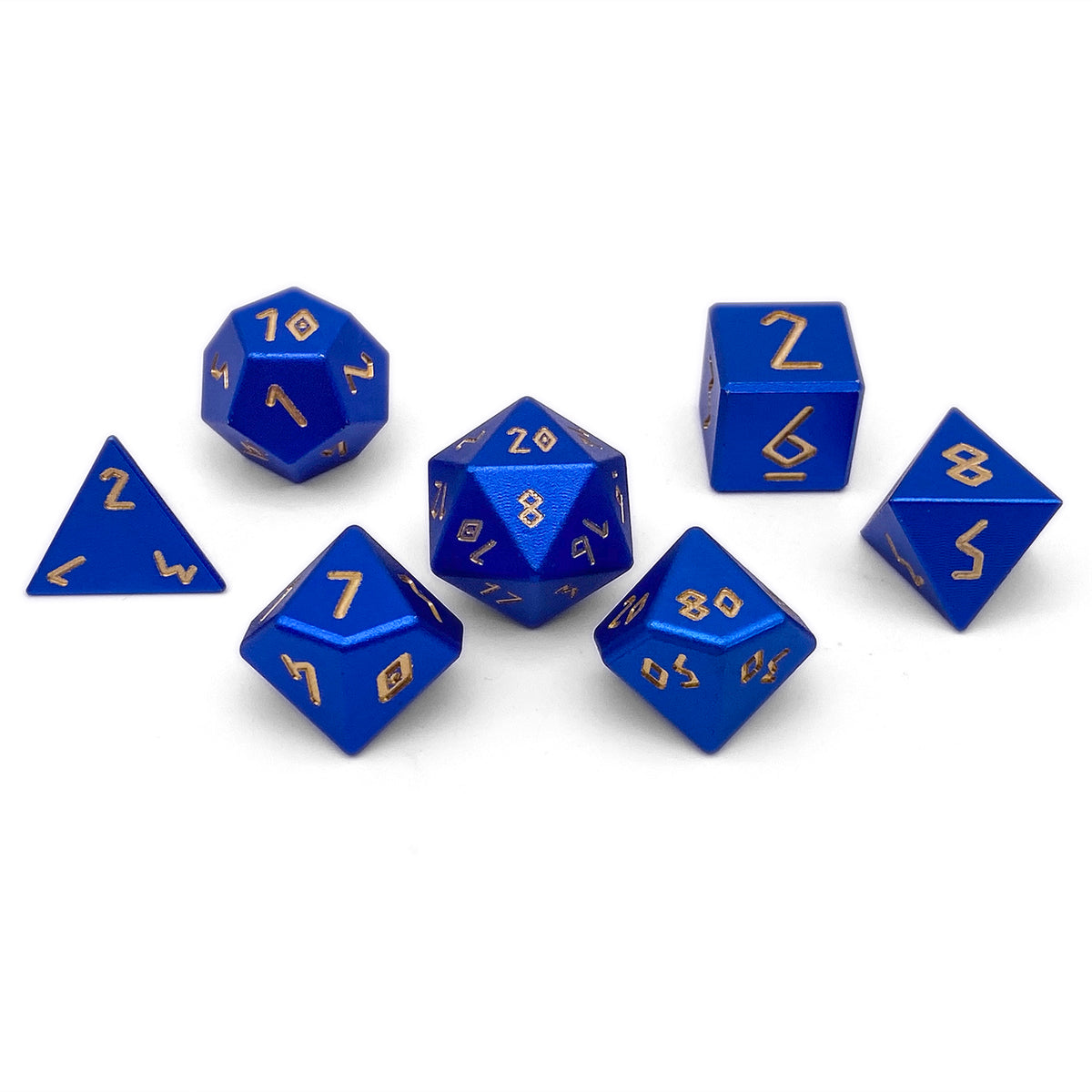Orb of Thunder Wave - 7 Piece RPG Set 6063 Aluminum Orb Series™ Dice-Aluminum Dice-Norse Foundry-Norse Foundry-aluminum dice-dungeons & dragons-d&d dice set-rpg dice set-aluminum d&d dice set-d&d-lightweight-perfect for tabletop rpgs
