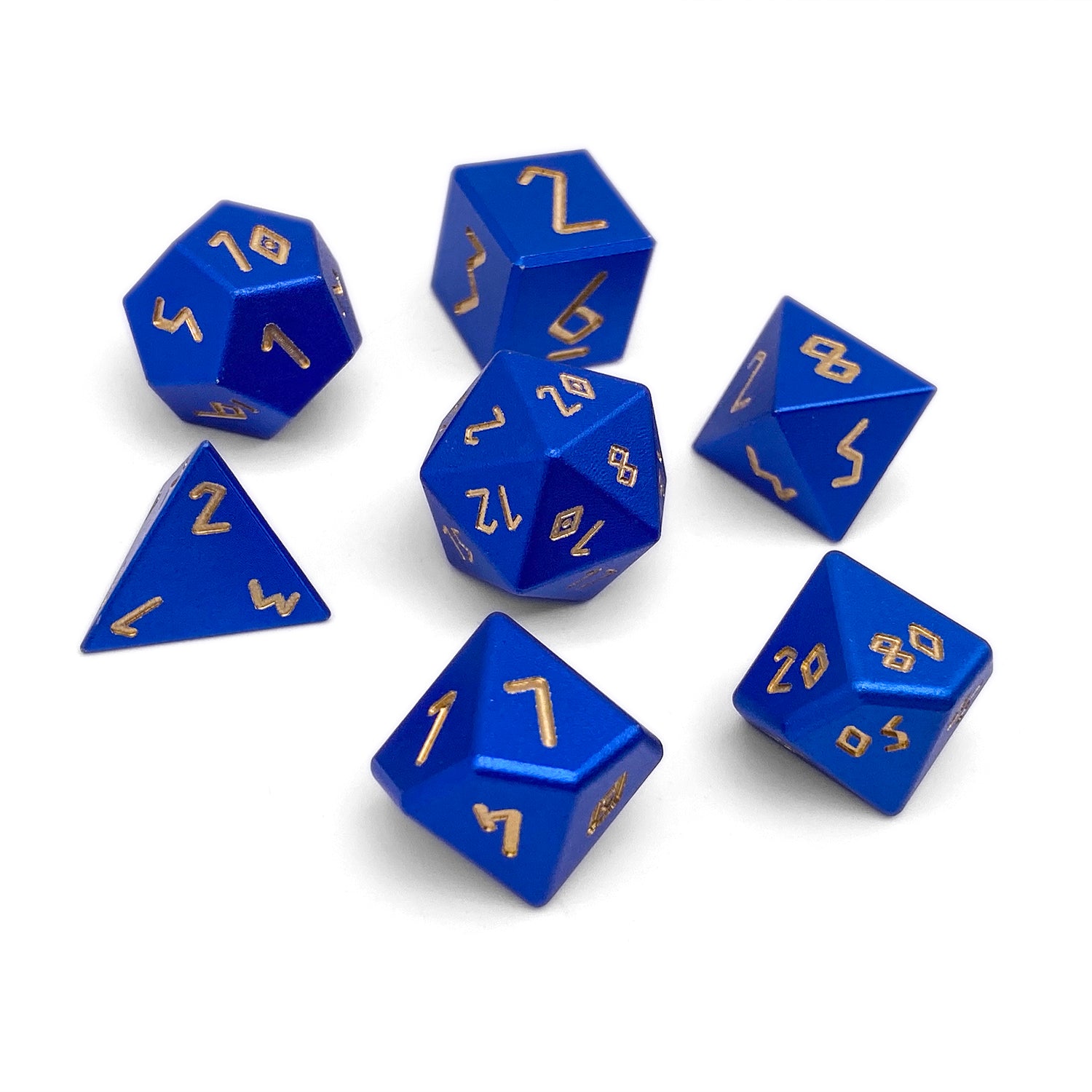 Orb of Thunder Wave - 7 Piece RPG Set 6063 Aluminum Orb Series™ Dice-Aluminum Dice-Norse Foundry-Norse Foundry-aluminum dice-dungeons & dragons-d&d dice set-rpg dice set-aluminum d&d dice set-d&d-lightweight-perfect for tabletop rpgs