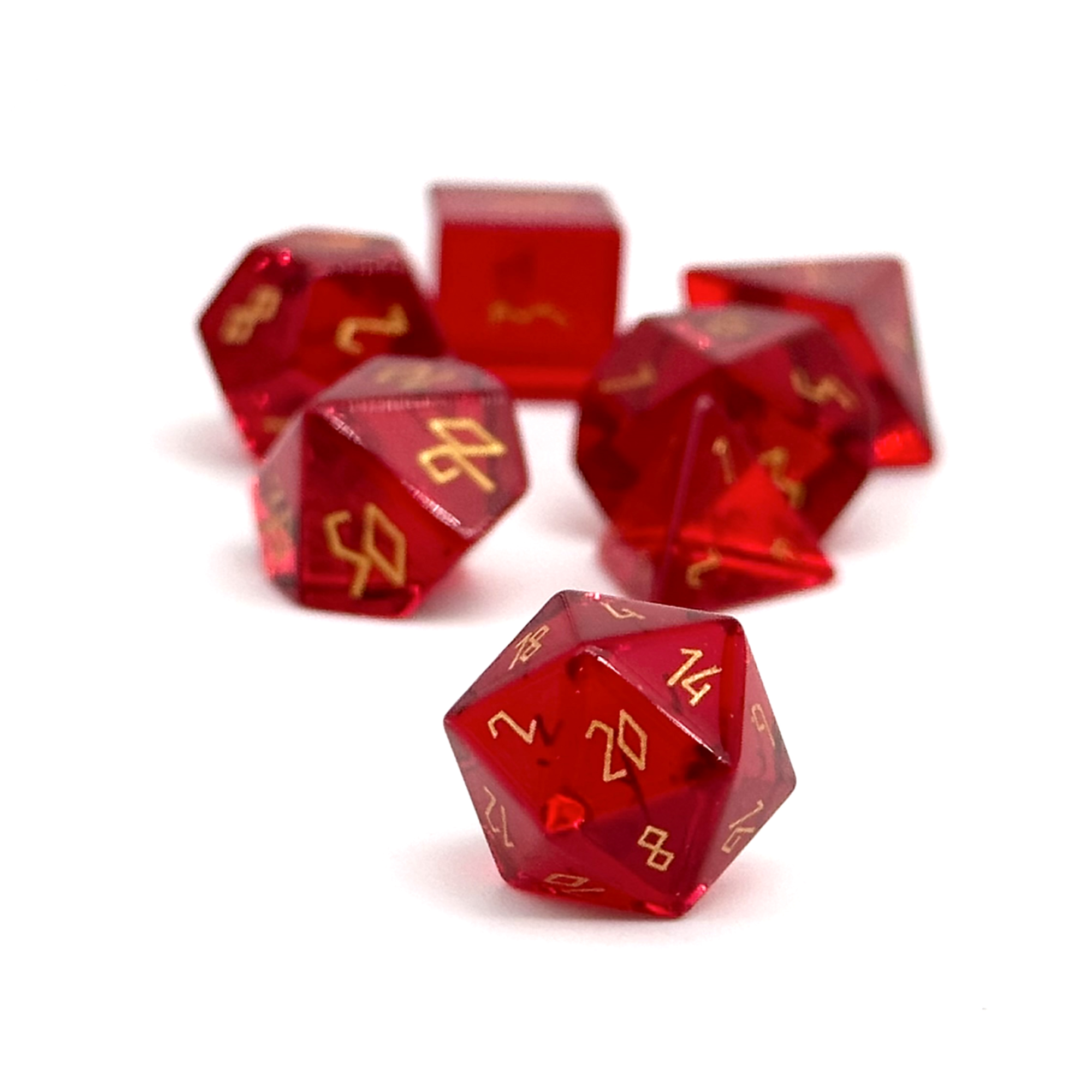 Pebbles - Zircon Garnet-Glass Dice-Norse Foundry-Norse Foundry-dungeons & dragons-d&d dice set-rpg dice set-glass dice set-d&d-mini dice set-10mm to 12mm-perfect for tabletop rpgs