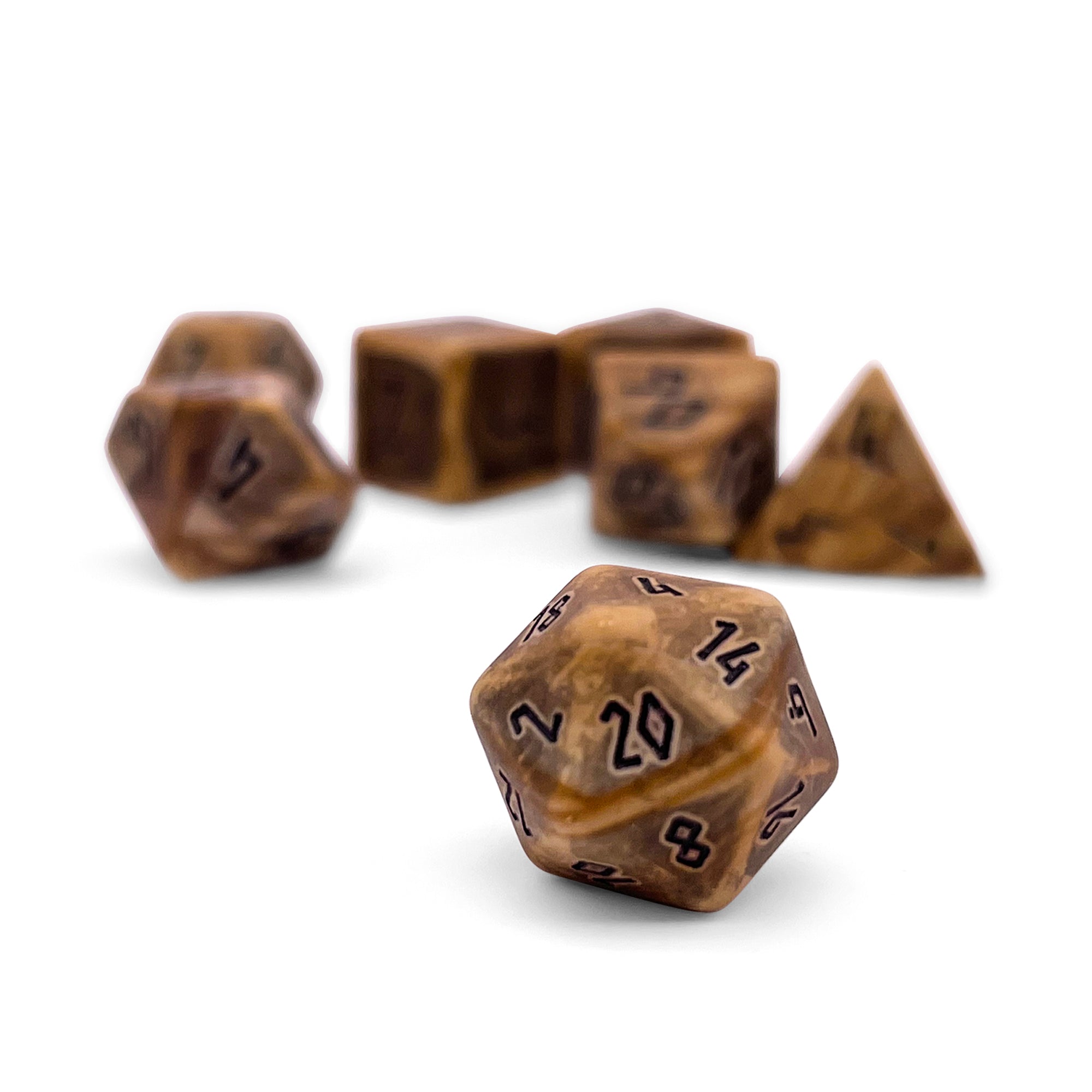Picture Jasper - Pebble RPG Set Gemstone Dice-Pebbles-Norse Foundry-Norse Foundry-dungeons & dragons-d&d dice set-rpg dice set-gemstone dice set-d&d-mini dice set-10mm to 12mm-perfect for tabletop rpgs