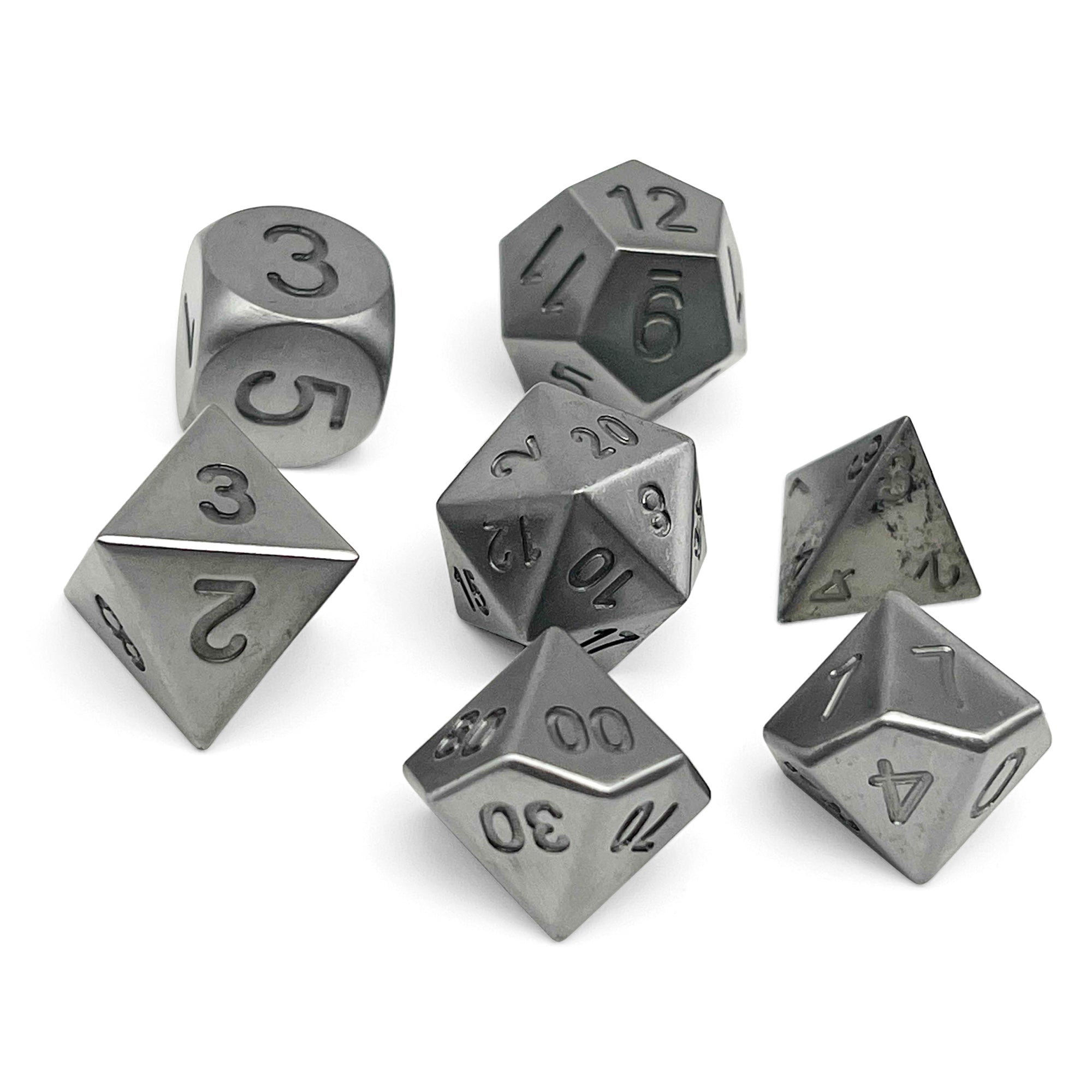 Pig Iron - 7 Piece RPG Set True Metal Dice-Metal Dice-Norse Foundry-Norse Foundry-dungeons & dragons-d&d dice set-rpg dice set-metal dice set-d&d-luxury dice-perfect for tabletop rpgs