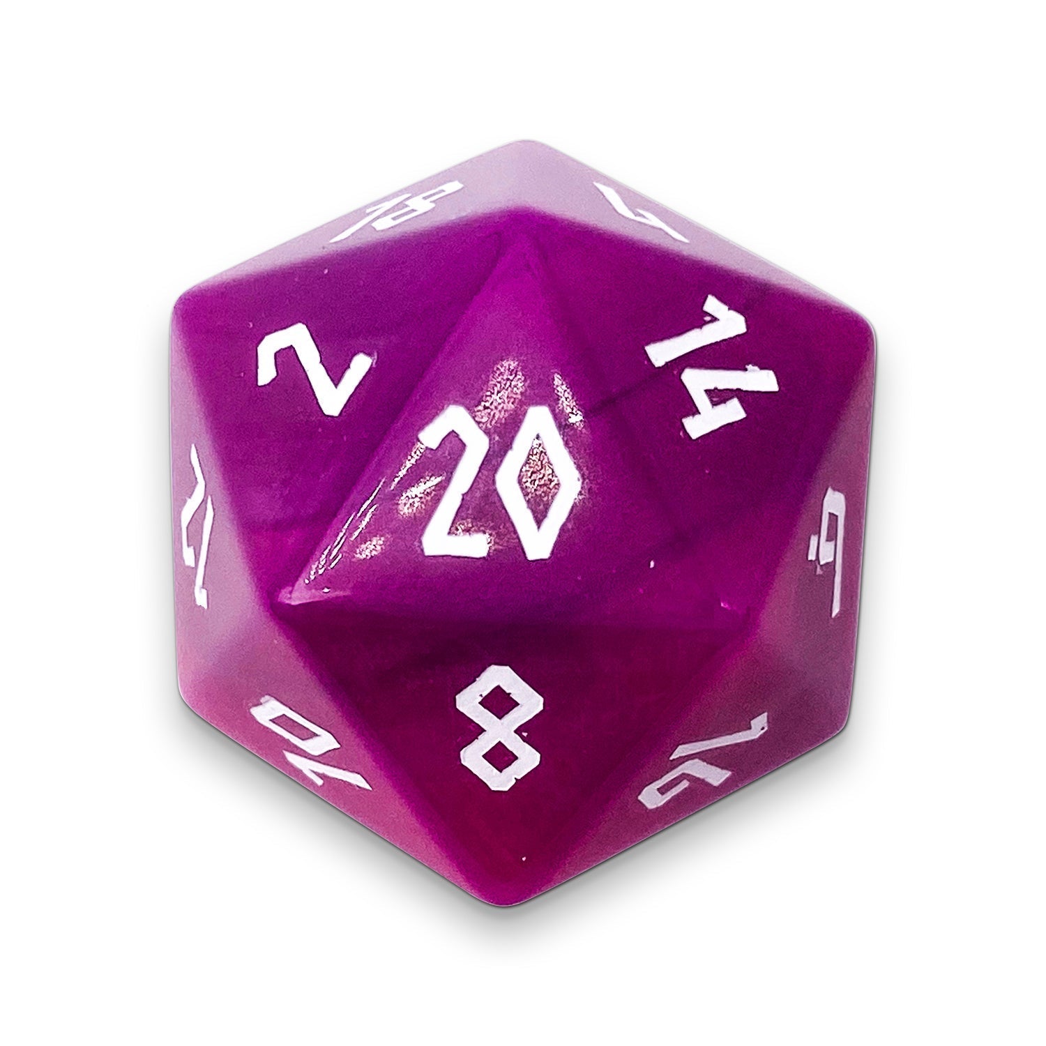 Pink Striped Agate - Single D20 Gemstone Dice-Gemstone Dice-Norse Foundry-Norse Foundry-dungeons & dragons-d&d dice-rpg d20-gemstone d20-d&d-d20-perfect for tabletop rpgs