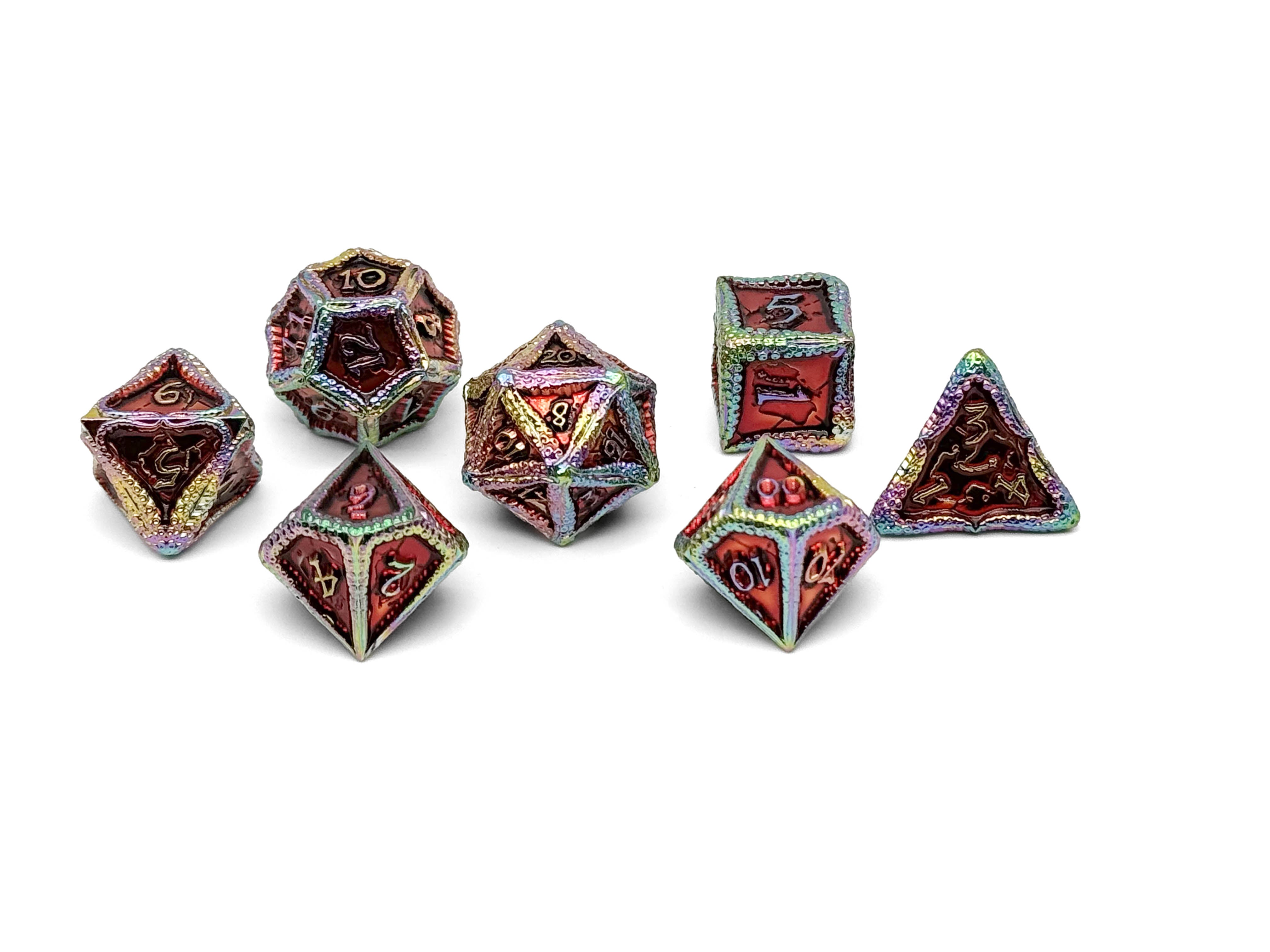 Pirate Dice - Ahoy Matey! 7 Piece RPG set Alloy Metal Dice-Metal - Zinc Alloy Dice-Norse Foundry-Norse Foundry-dungeons & dragons-d&d dice set-rpg dice set-d20-metal dice set-d&d-treasure chest tin-perfect for tabletop rpgs