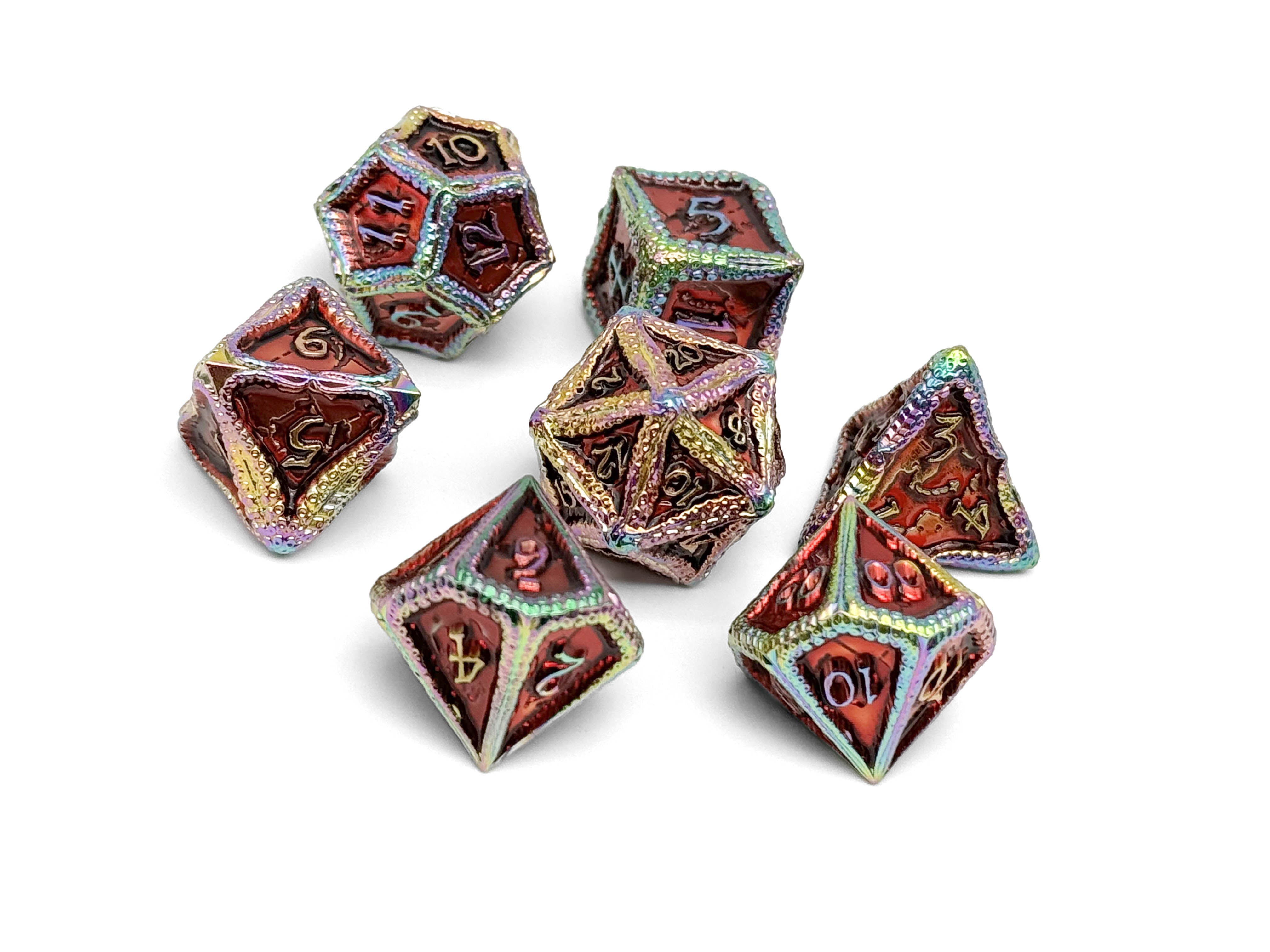 Pirate Dice - Ahoy Matey! 7 Piece RPG set Alloy Metal Dice-Metal - Zinc Alloy Dice-Norse Foundry-Norse Foundry-dungeons & dragons-d&d dice set-rpg dice set-d20-metal dice set-d&d-treasure chest tin-perfect for tabletop rpgs
