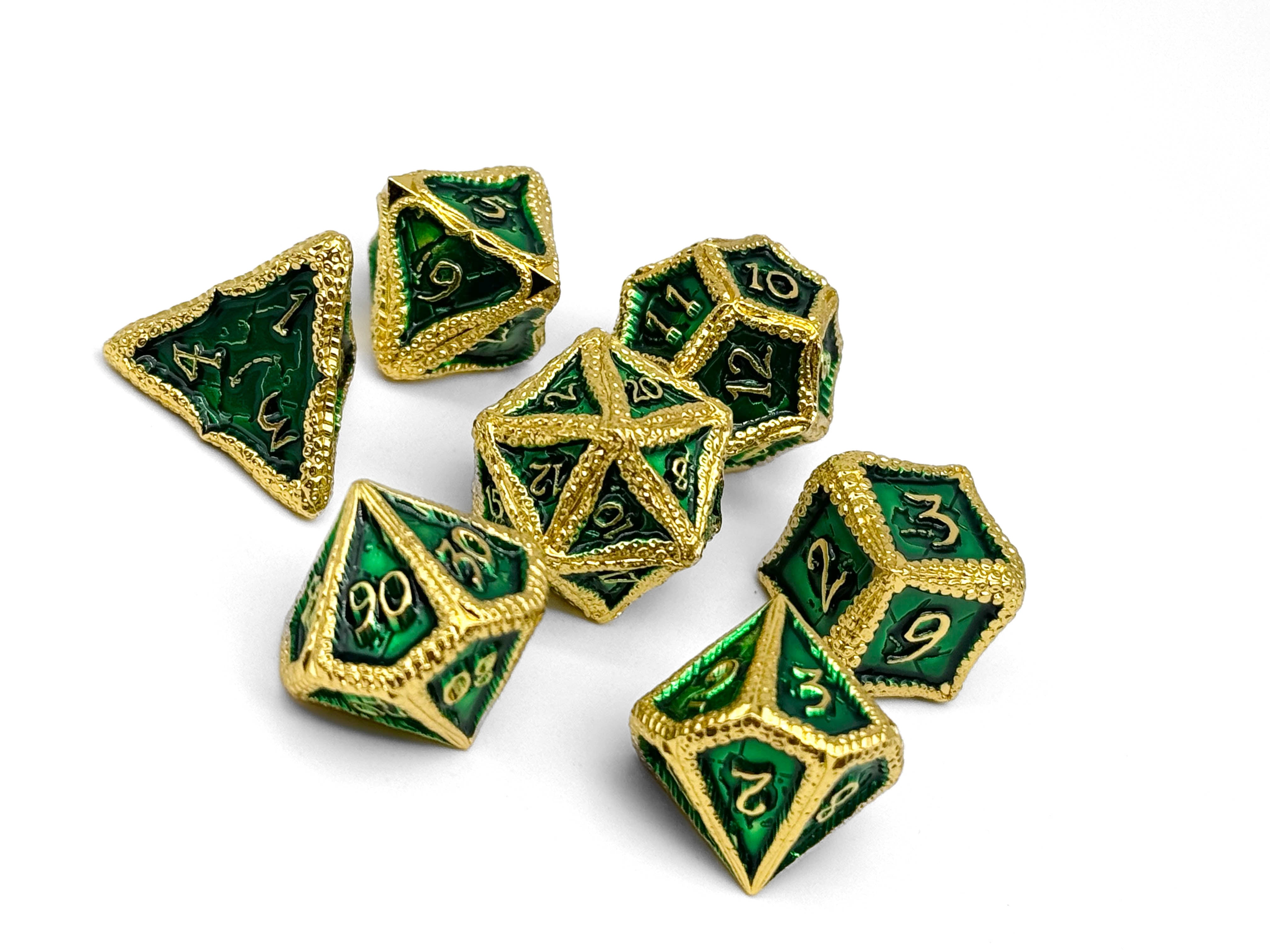 Pirate Dice - Corsair 7 Piece RPG set Alloy Metal Dice-Metal - Zinc Alloy Dice-Norse Foundry-Norse Foundry-dungeons & dragons-d&d dice set-rpg dice set-d20-metal dice set-d&d-treasure chest tin-perfect for tabletop rpgs