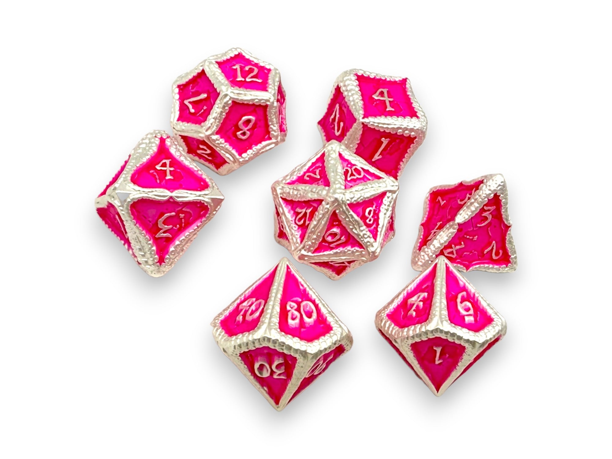 Pirate Dice - Man-O-War 7 Piece RPG set Alloy Metal Dice-Metal - Zinc Alloy Dice-Norse Foundry-Norse Foundry-dungeons & dragons-d&d dice set-rpg dice set-d20-metal dice set-d&d-treasure chest tin-perfect for tabletop rpgs