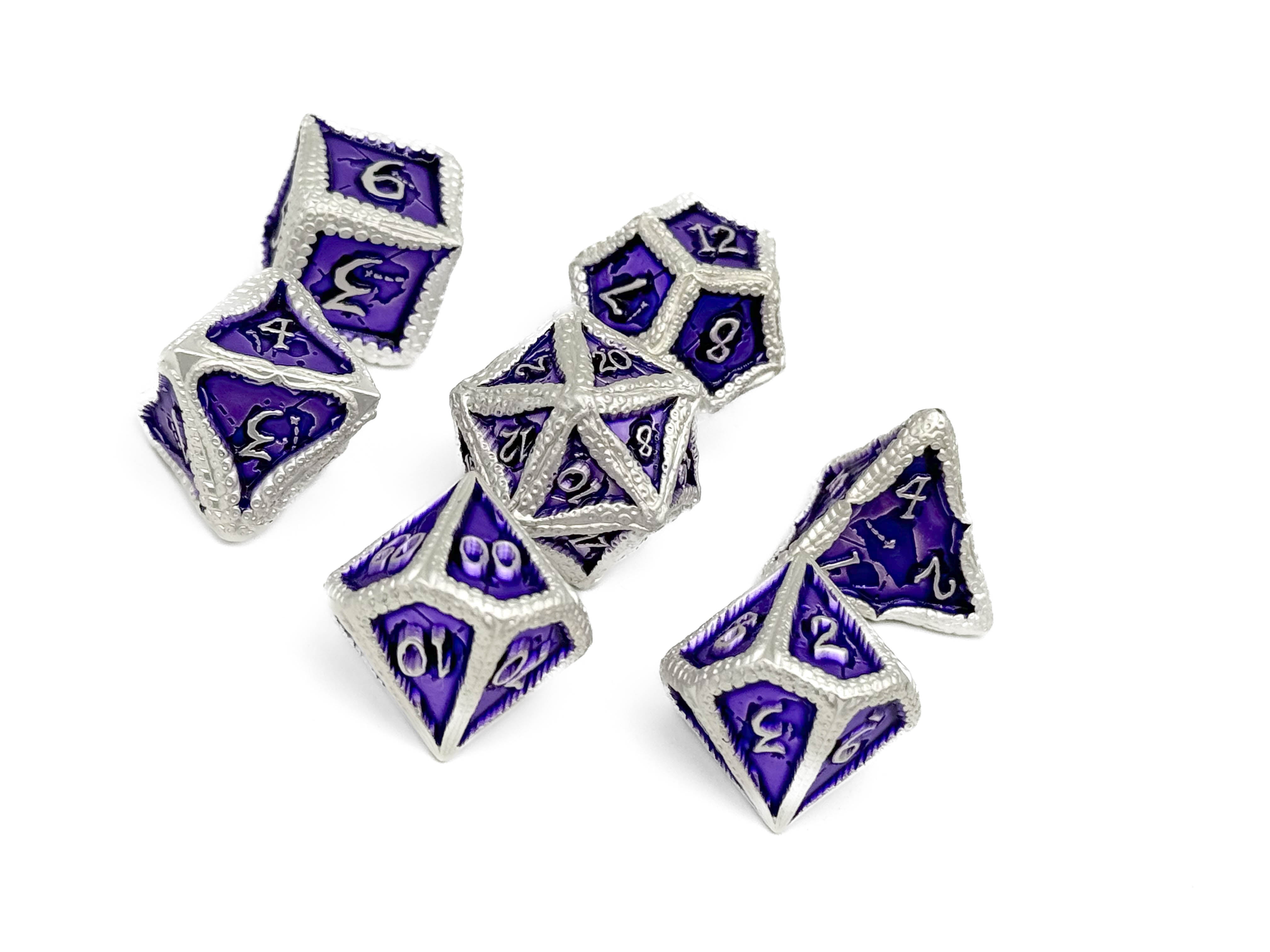 Pirate Dice - Parley 7 Piece RPG set Alloy Metal Dice-Metal - Zinc Alloy Dice-Norse Foundry-Norse Foundry-dungeons & dragons-d&d dice set-rpg dice set-d20-metal dice set-d&d-treasure chest tin-perfect for tabletop rpgs