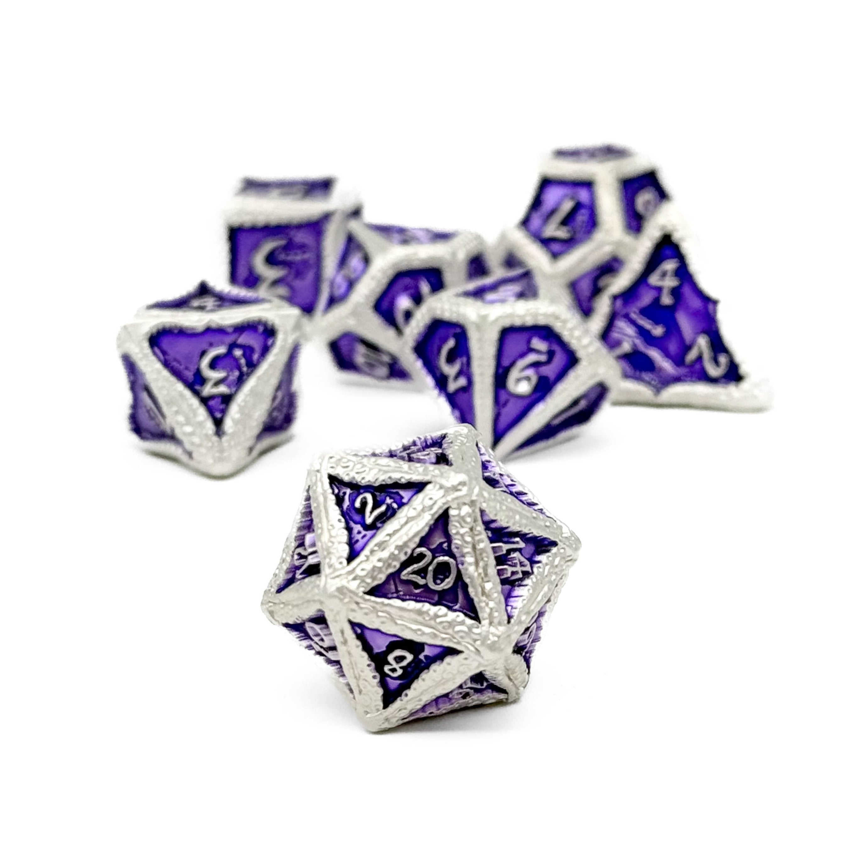 Pirate Dice - Parley 7 Piece RPG set Alloy Metal Dice-Metal - Zinc Alloy Dice-Norse Foundry-Norse Foundry-dungeons & dragons-d&d dice set-rpg dice set-d20-metal dice set-d&d-treasure chest tin-perfect for tabletop rpgs