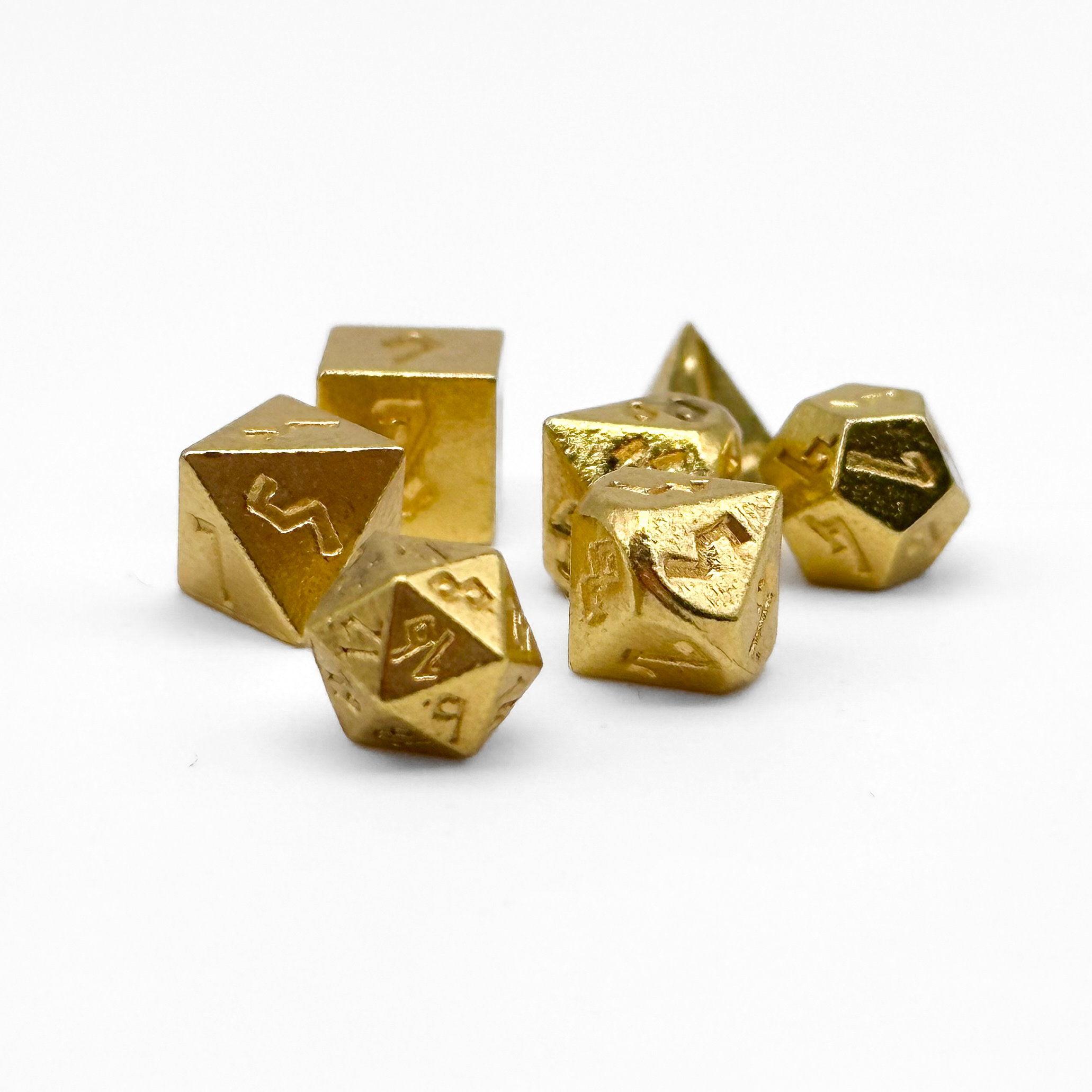 Pixie Mini Metal Dice Sets - 5-7mm-Alloy Dice-Norse Foundry-Gold-Norse Foundry-dungeons & dragons-d&d dice set-rpg dice set-metal dice set-d&d-mini dice set-5mm to 7mm-perfect for tabletop rpgs
