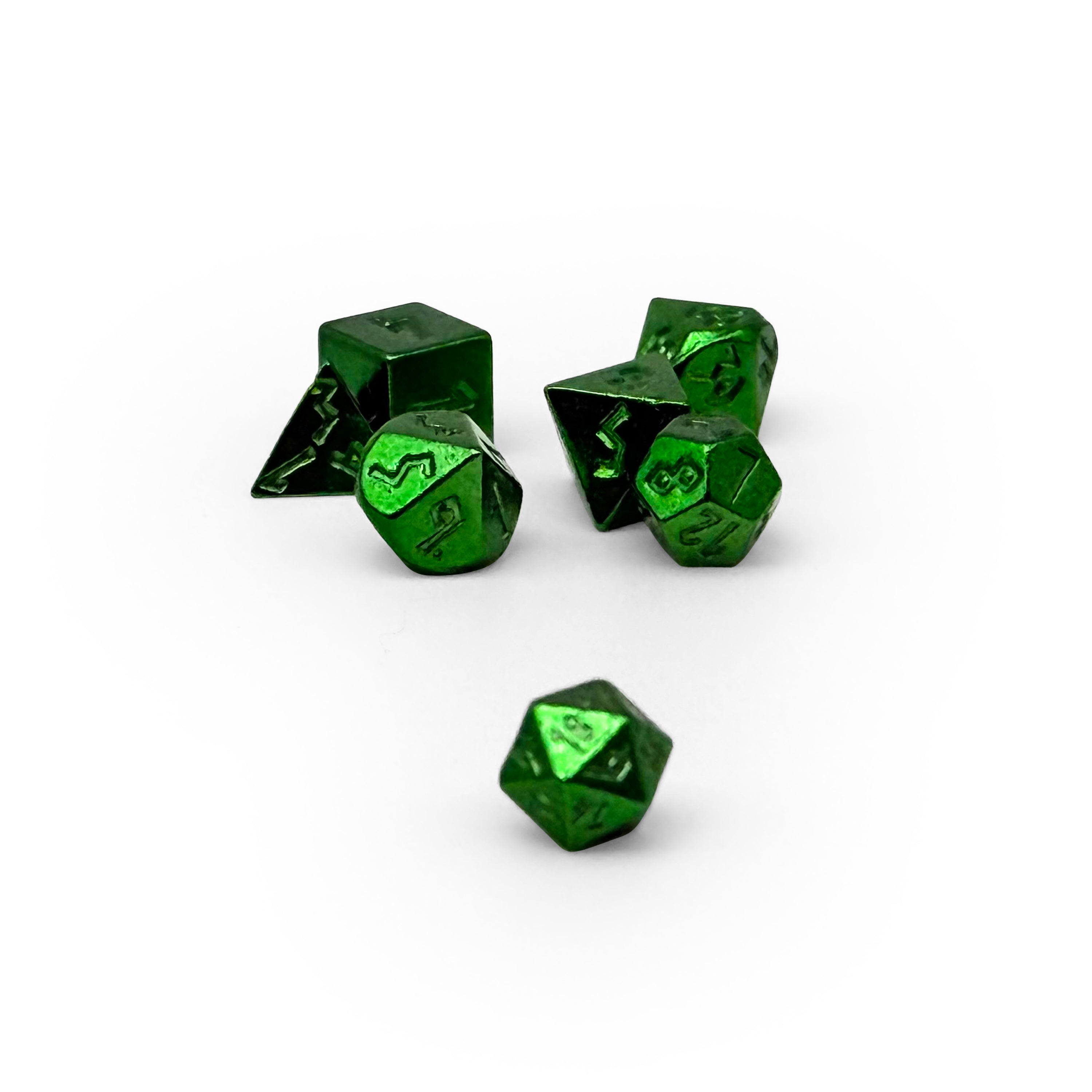 Pixie Mini Metal Dice Sets - 5-7mm-Alloy Dice-Norse Foundry-Green-Norse Foundry-dungeons & dragons-d&d dice set-rpg dice set-metal dice set-d&d-mini dice set-5mm to 7mm-perfect for tabletop rpgs